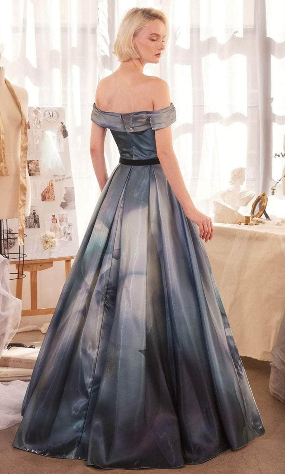 Andrea and Leo A1431 - Off Shoulder Printed Evening Gown