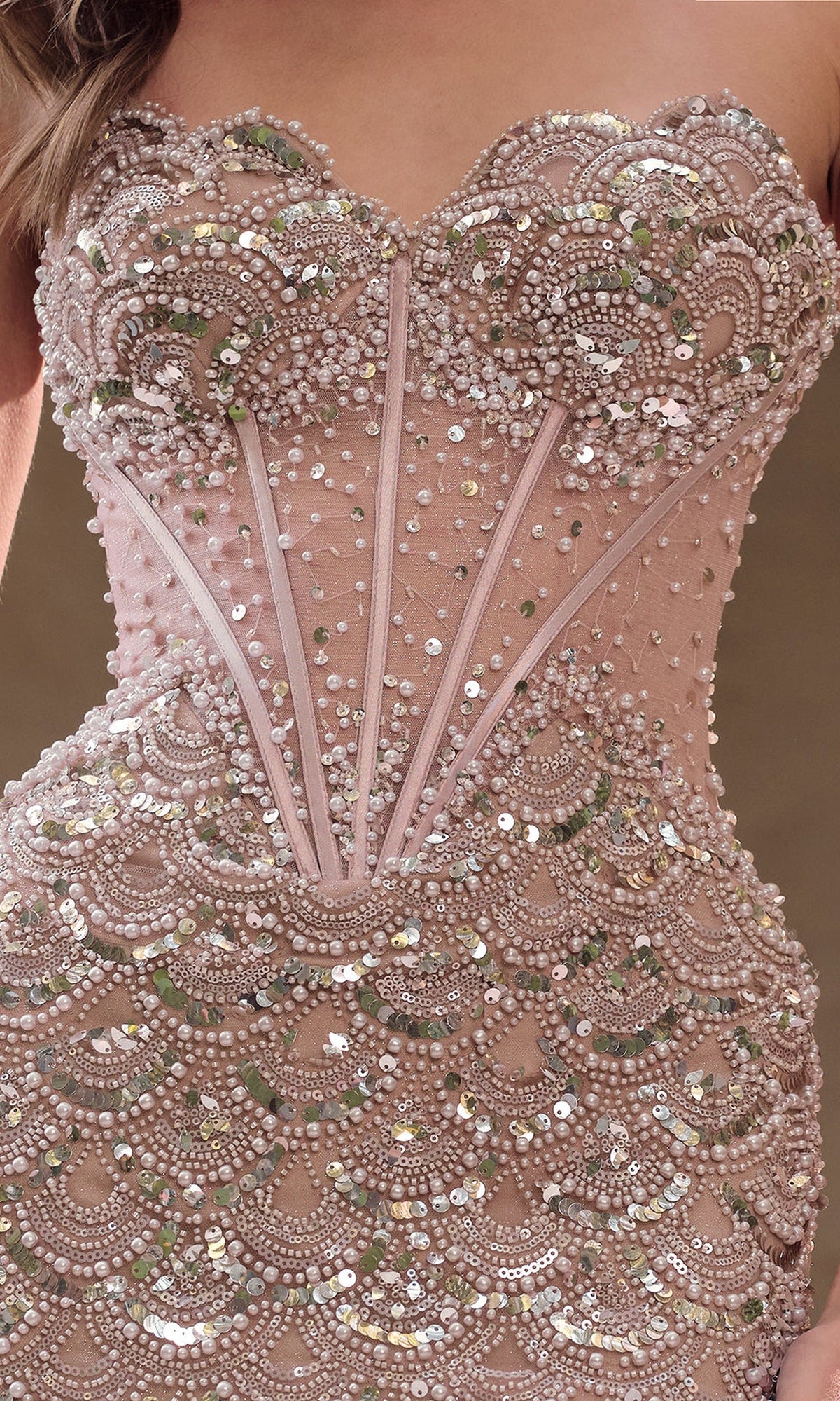Andrea and Leo A1481 - Beaded Scallop Sweetheart Mermaid Gown