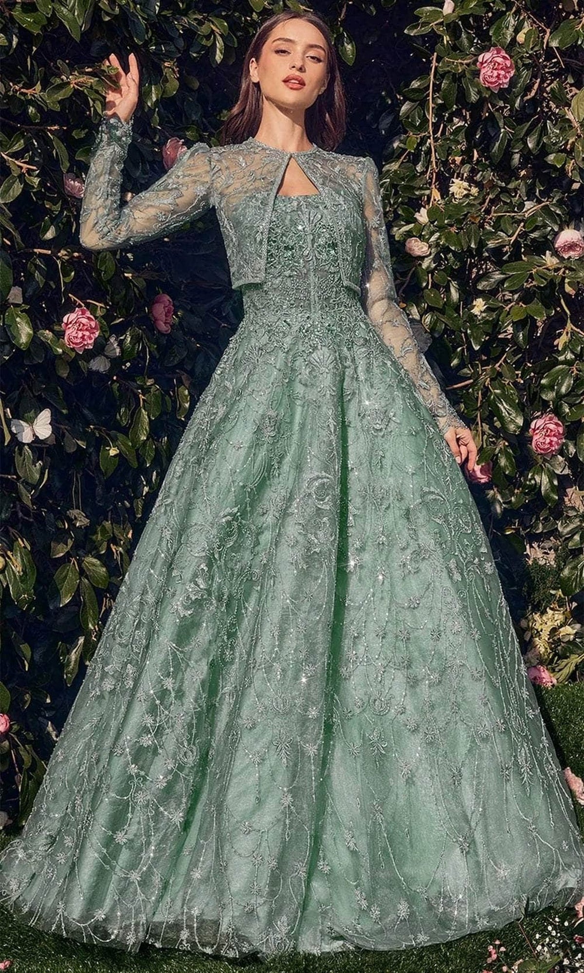 Andrea and Leo MA104 - Embroidered Bolero Evening Dress