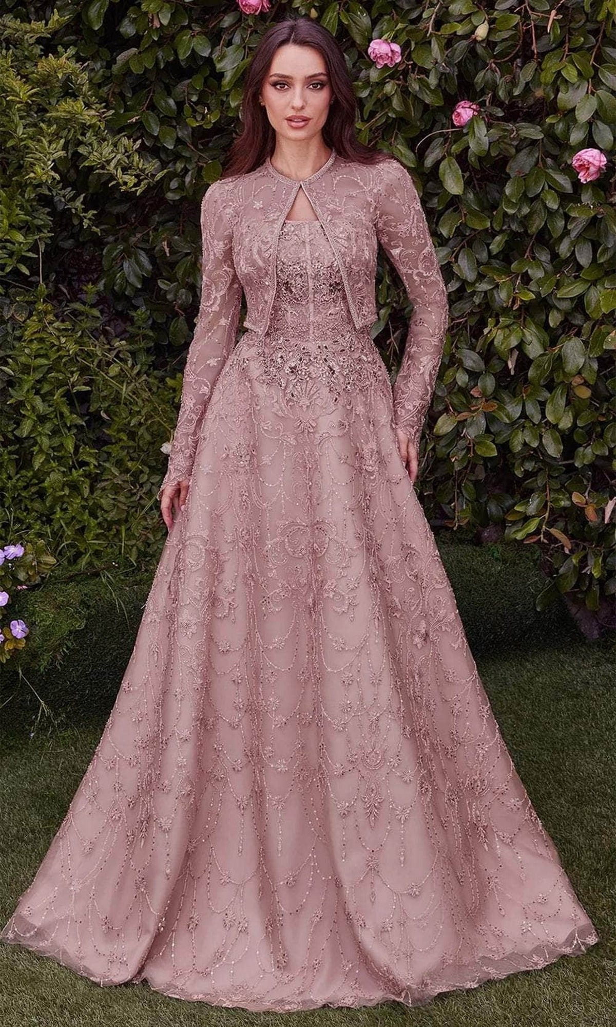 Andrea and Leo MA104 - Embroidered Bolero Evening Dress