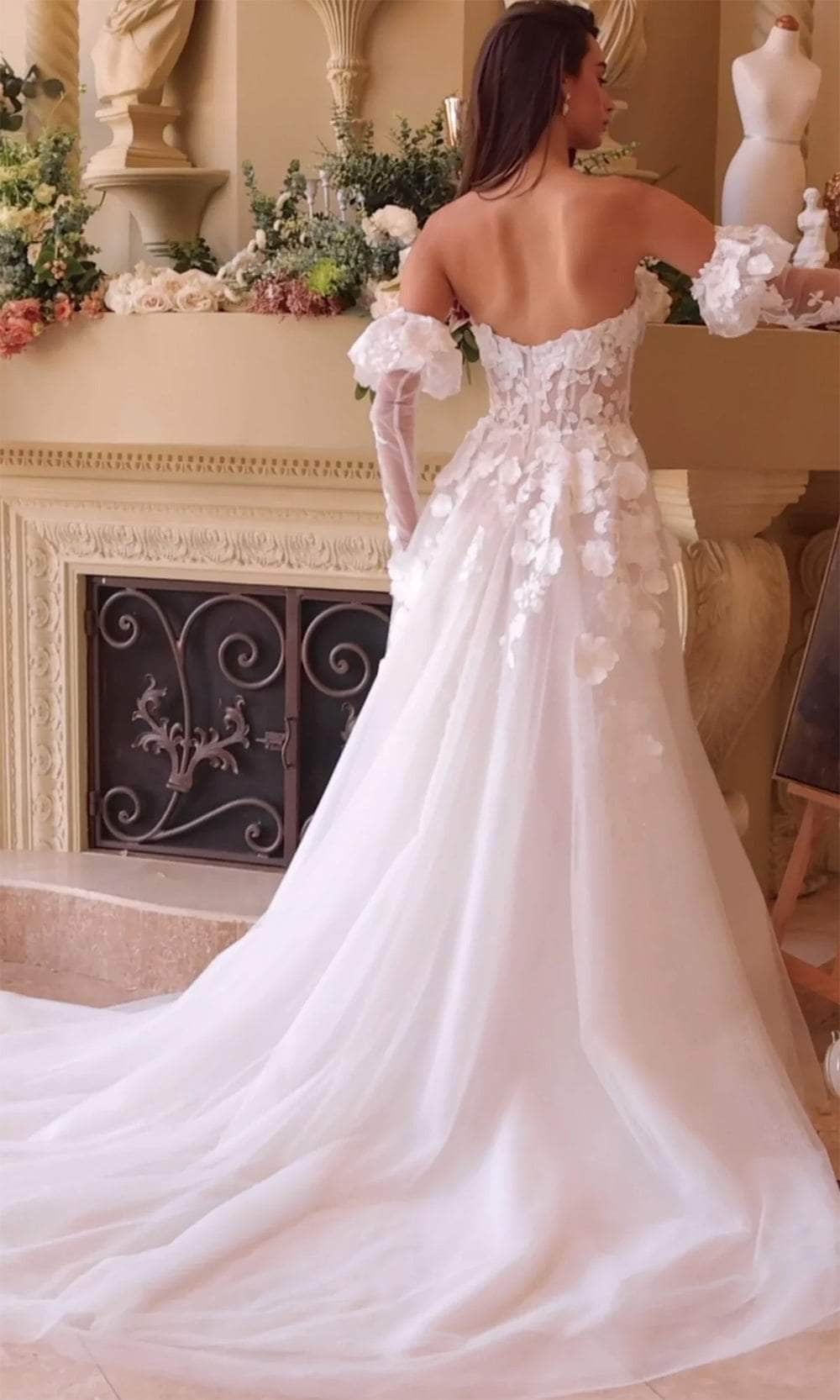 Andrea and Leo WL017 - Applique A-Line Bridal Gown - back view