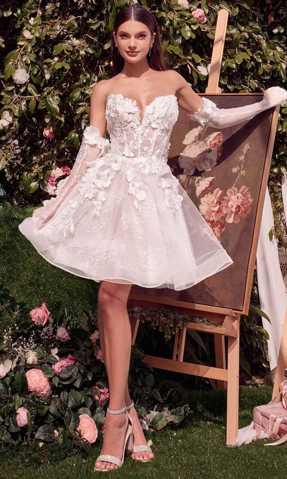 Andrea and Leo WL020 - Lace Short Bridal Gown - Silhouette Dresses