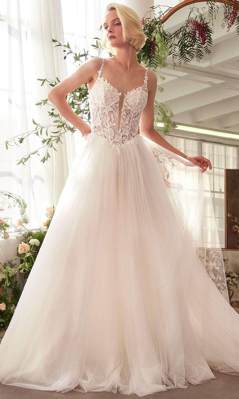Andrea and Leo WL029 - Floral Lace Applique Deep V-Neck Bridal Gown - designer wedding dress at Silhouette Dresses