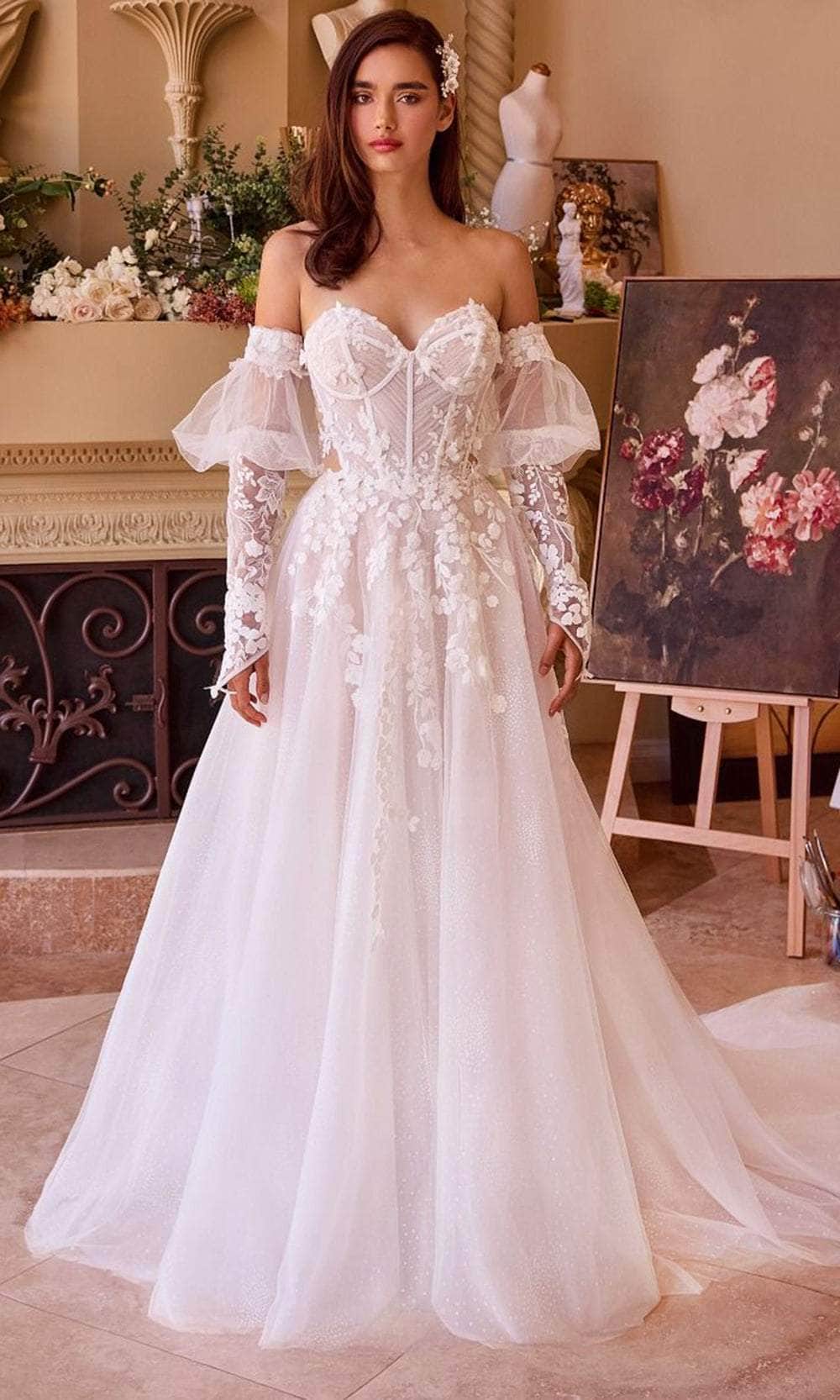 Andrea and Leo WL032 - Floral Applique A-Line Bridal Gown - designer wedding dress at Silhouette Dresses