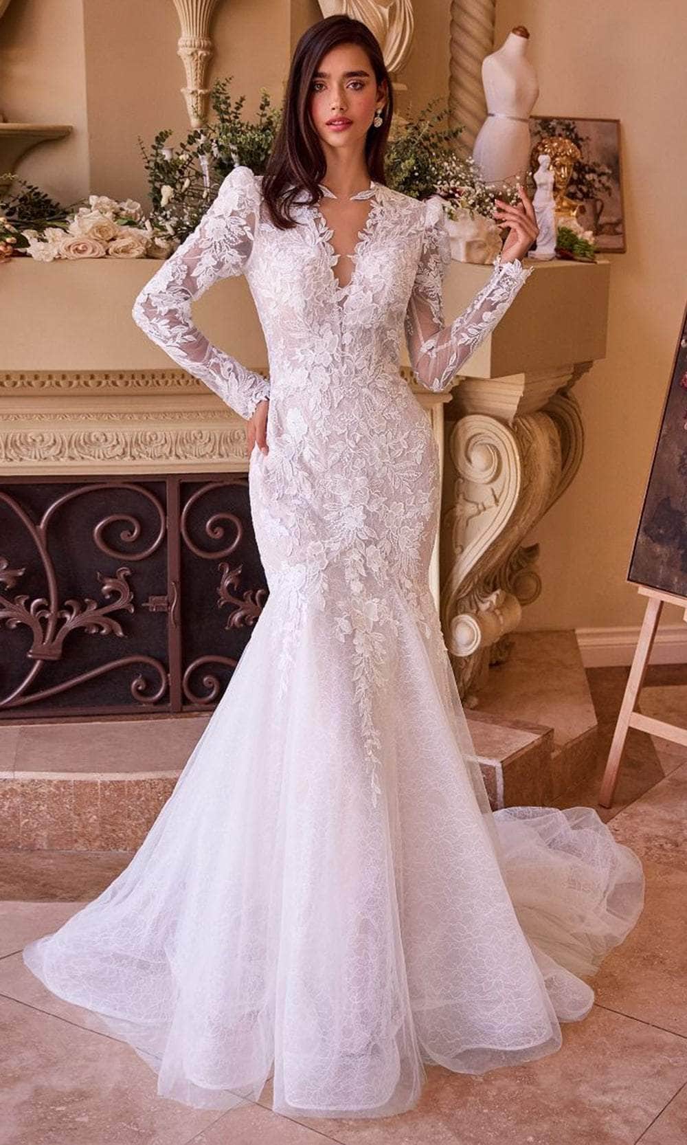 Andrea and Leo WL036 - Long Sleeve Trumpet Bridal Gown - designer wedding dress at Silhouette Dresses