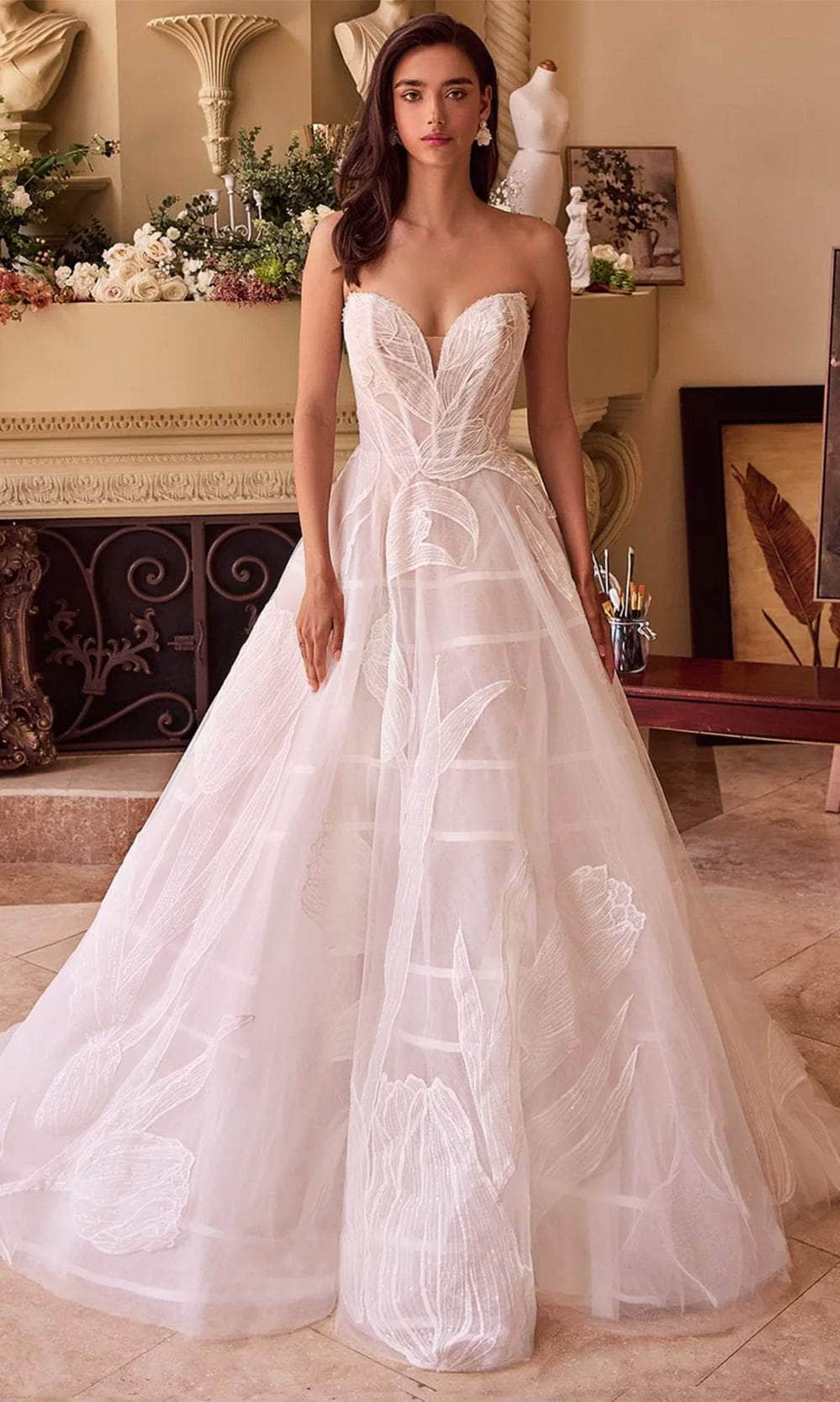 Andrea and Leo WL043 - Tulip Embroidered Bridal Gown - designer wedding dress at Silhouette Dresses