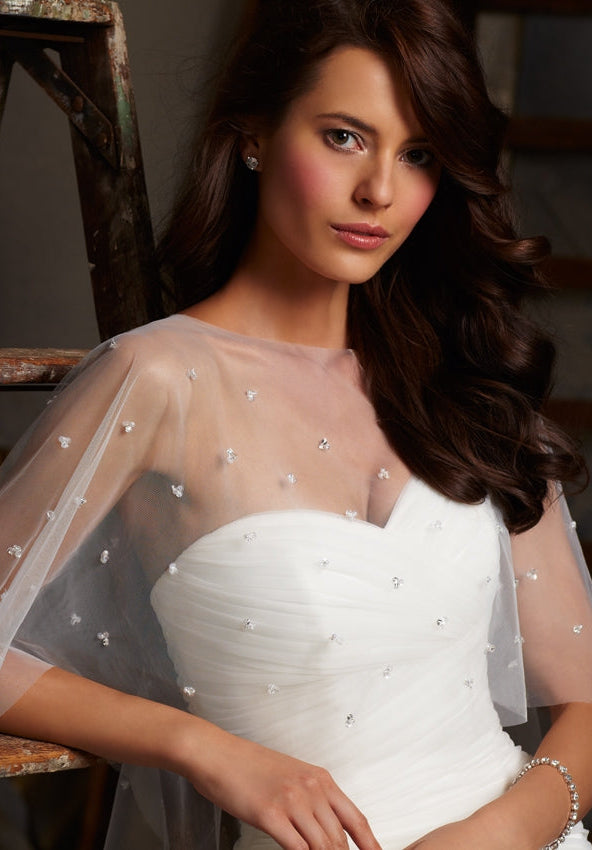 Asymmetrically Draped Net Morilee Bridal Wedding Dress by Morilee