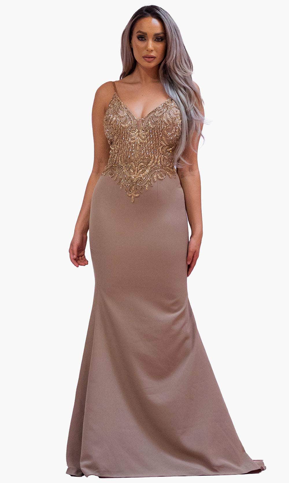 Chic and Holland BM1854 - Beaded Sleeveless Evening Dress - Silhouette Dresses