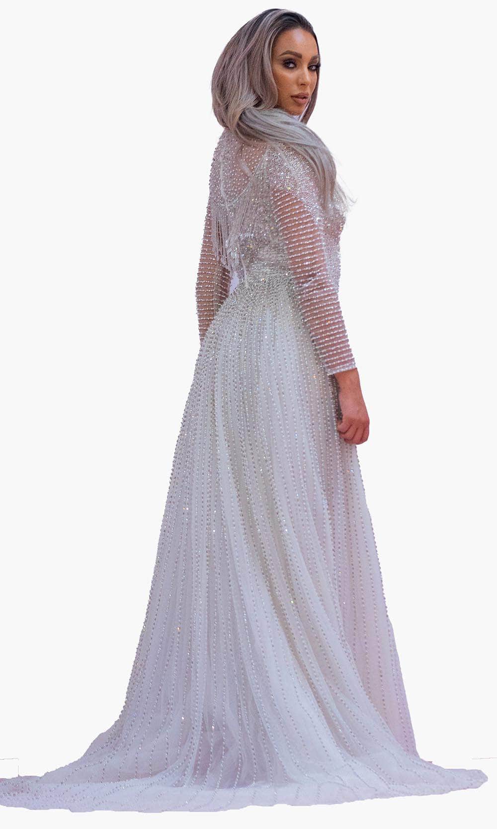 Chic and Holland BR1984 - Beaded High Neck Bridal Dress - back view