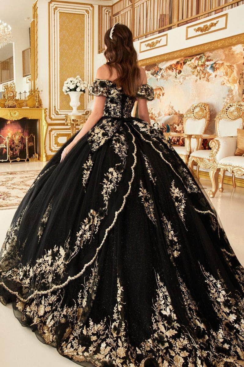 Cinderella Divine 15701 - Off Shoulder Ballgown with Ruffles - detail view