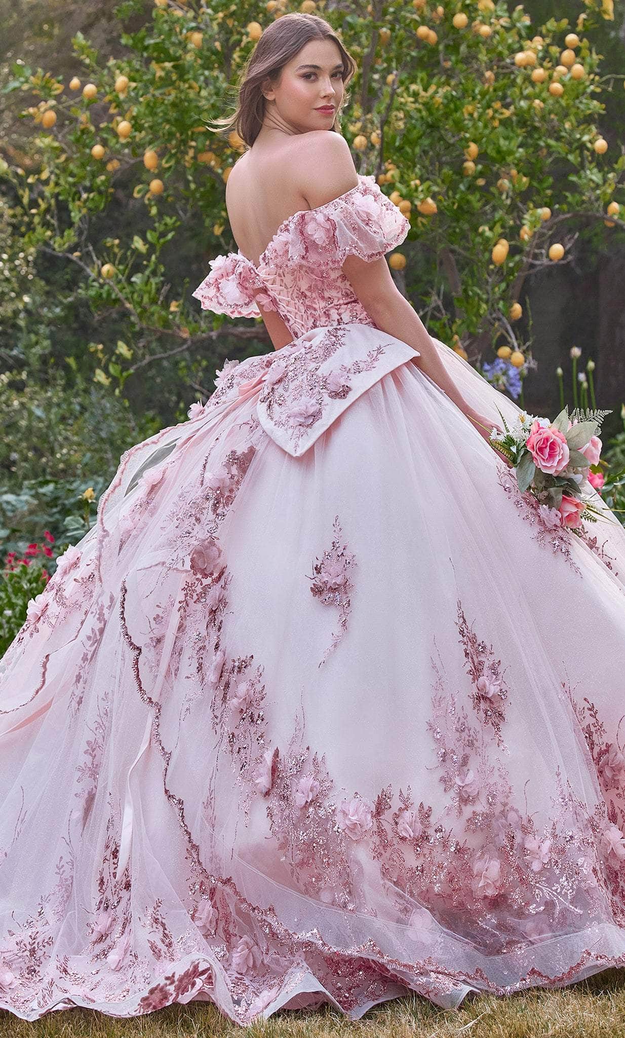 Cinderella Divine 15701 - Off Shoulder Ballgown with Ruffles - view 5