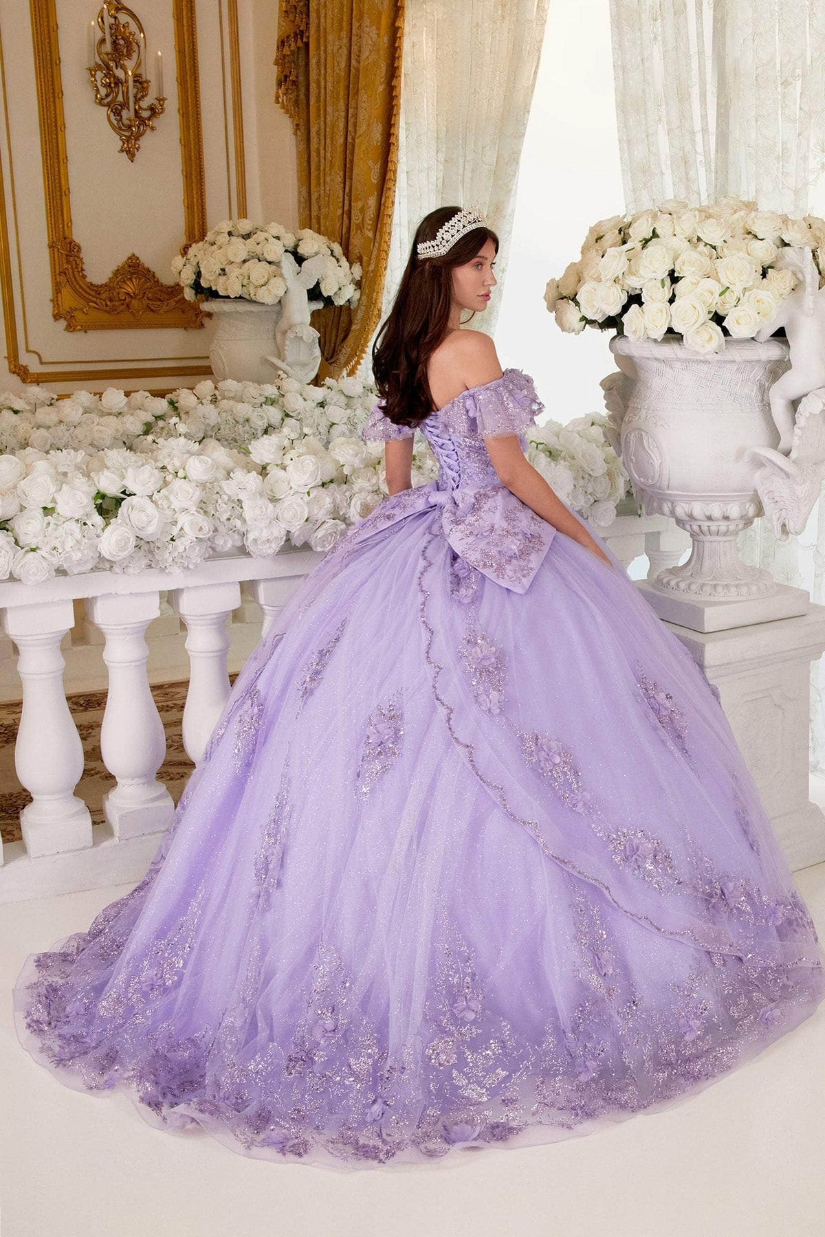 Cinderella Divine 15701 - Off Shoulder Ballgown with Ruffles - view 7