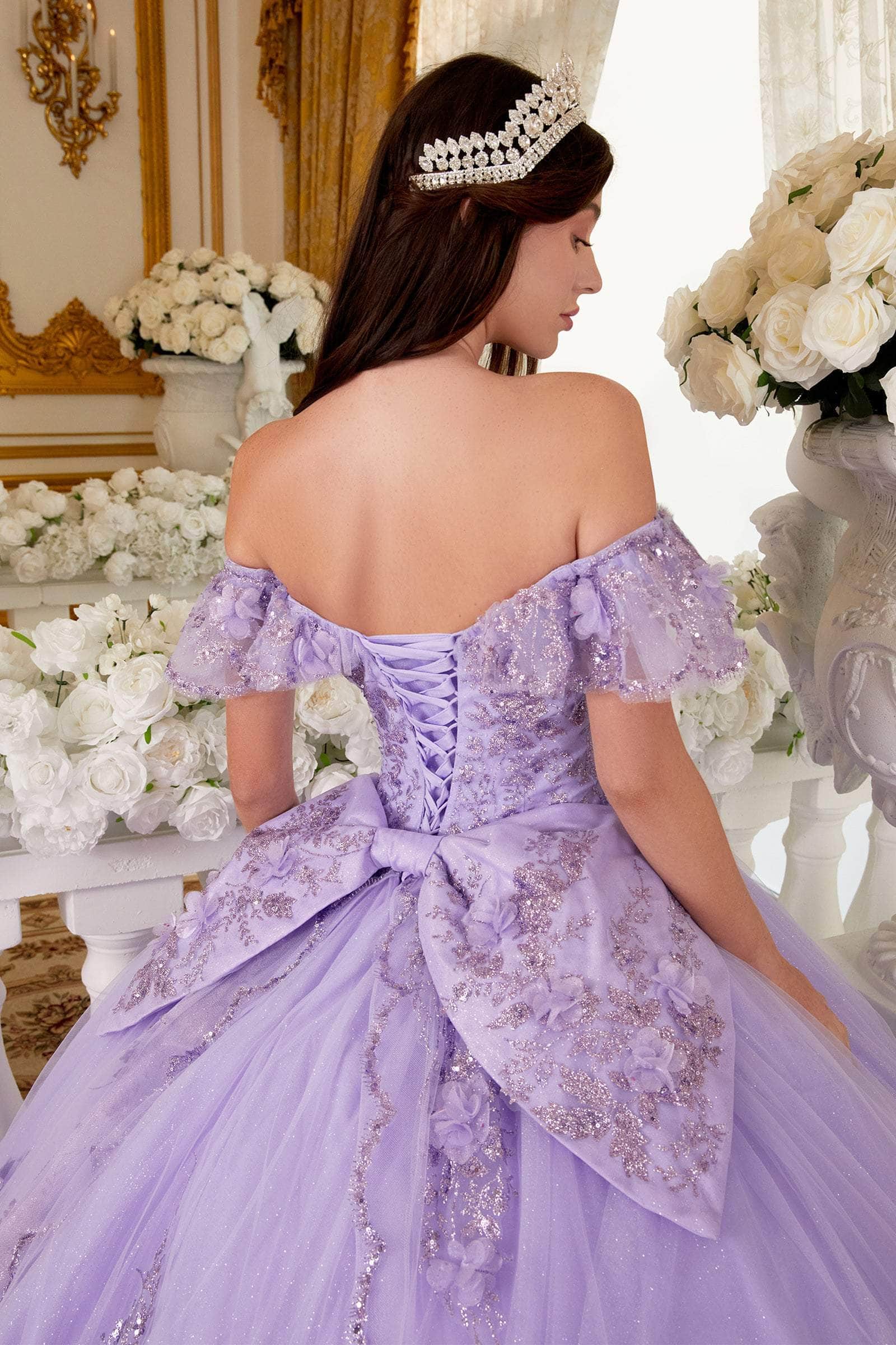 Cinderella Divine 15701 - Off Shoulder Ballgown with Ruffles - view 8