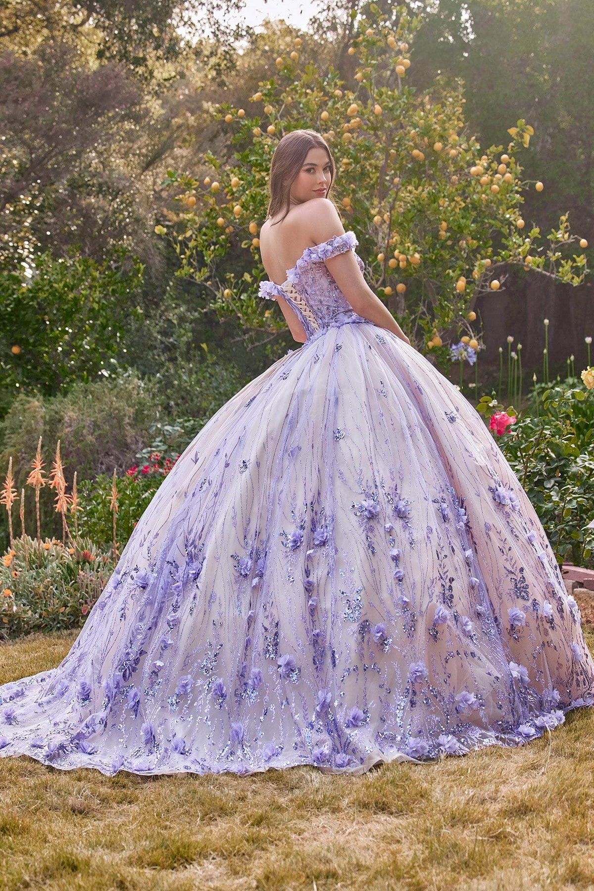 Cinderella Divine 15704 - Floral Appliqué Sweetheart Ballgown - view 6