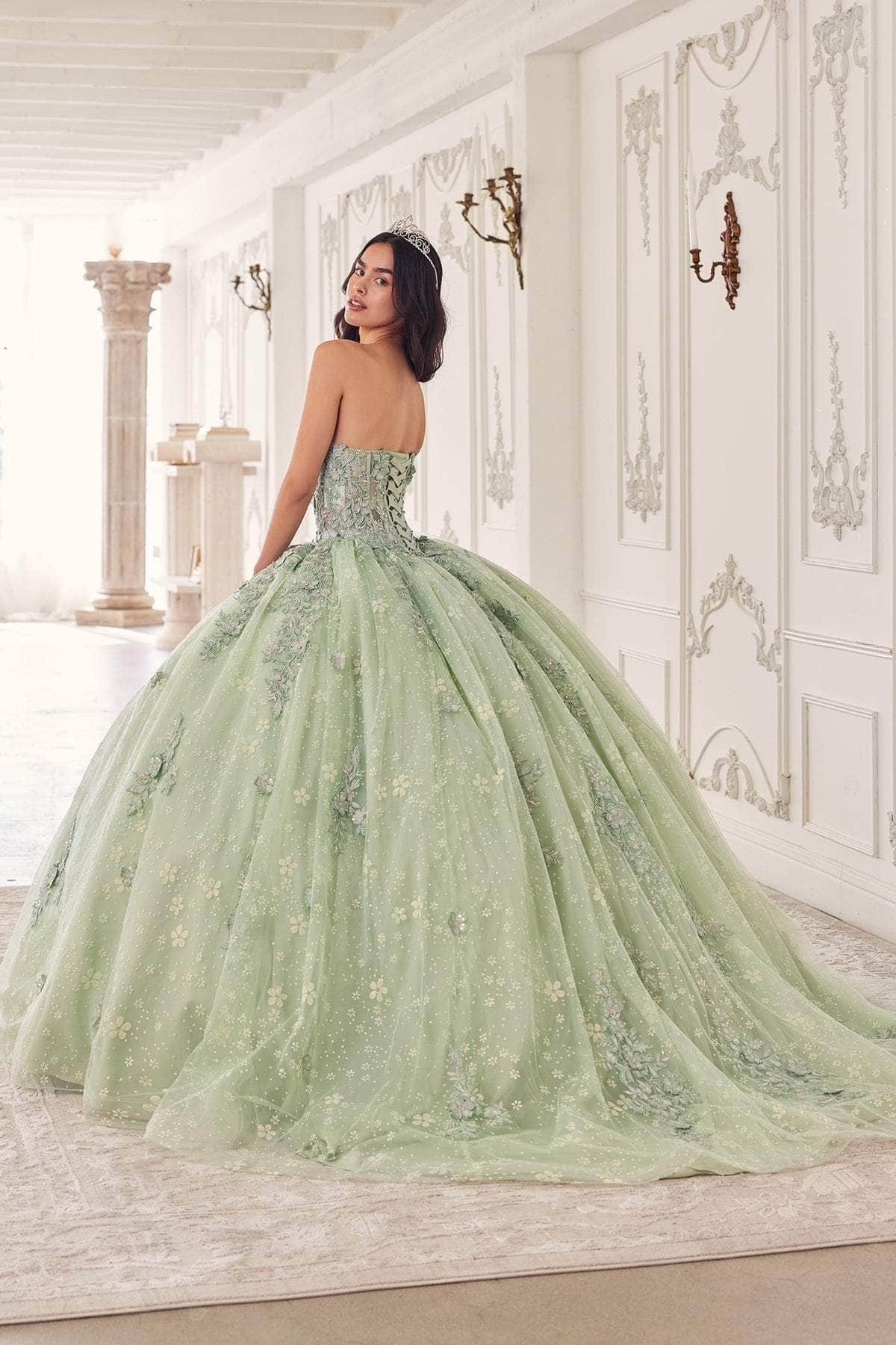 Cinderella Divine 15722 - Ballgown with Statement Puff Sleeves - view 6