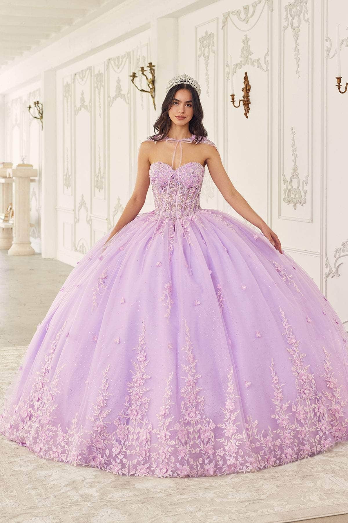 Cinderella Divine 15723 - Ballgown with Embellished Cape - back view