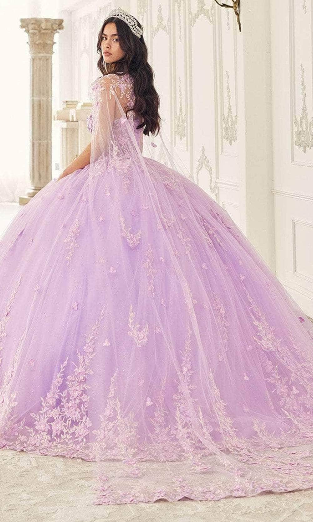 Cinderella Divine 15723 - Ballgown with Embellished Cape - view 5