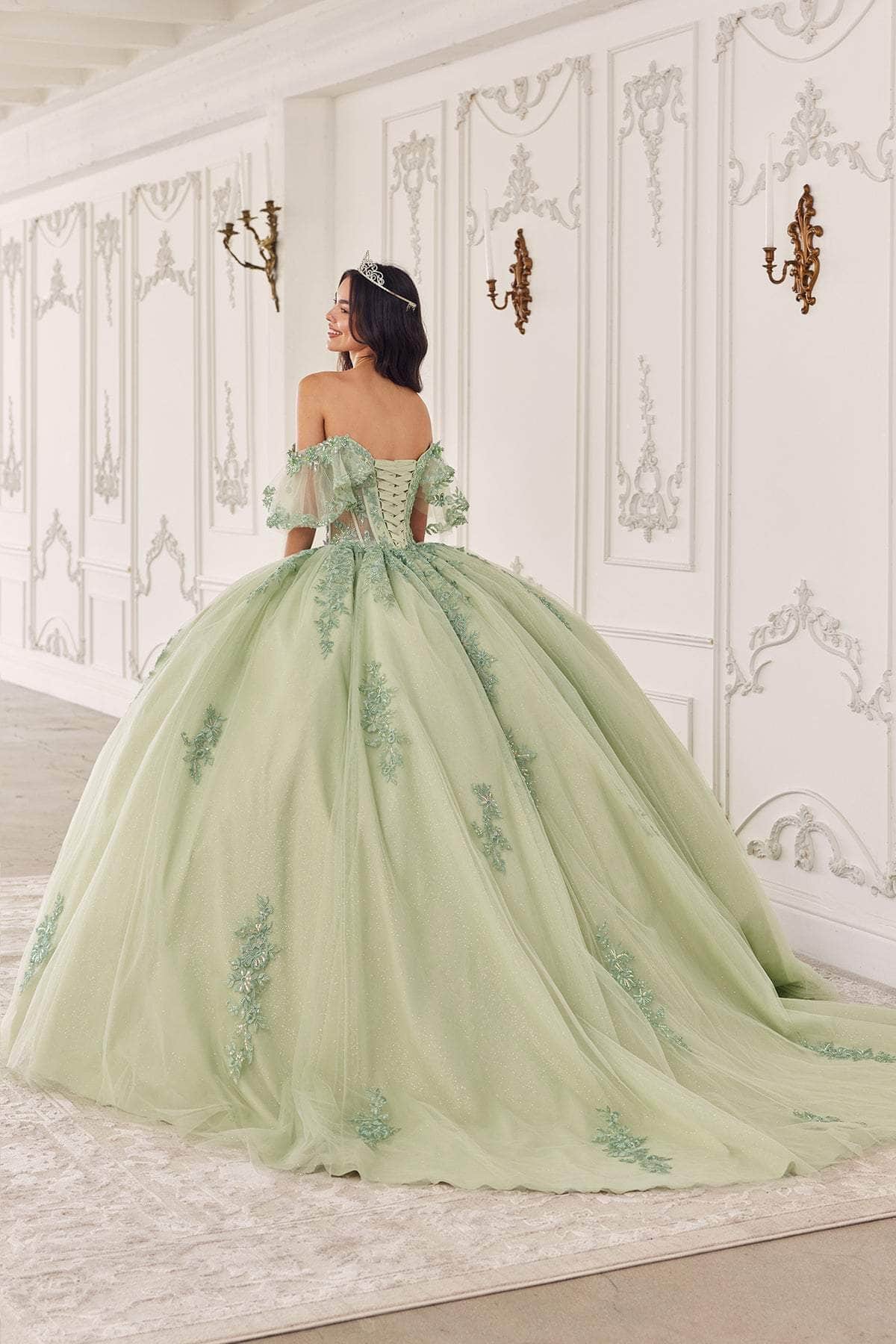 Cinderella Divine 15725 - Off Shoulder Beaded Ballgown - view 5
