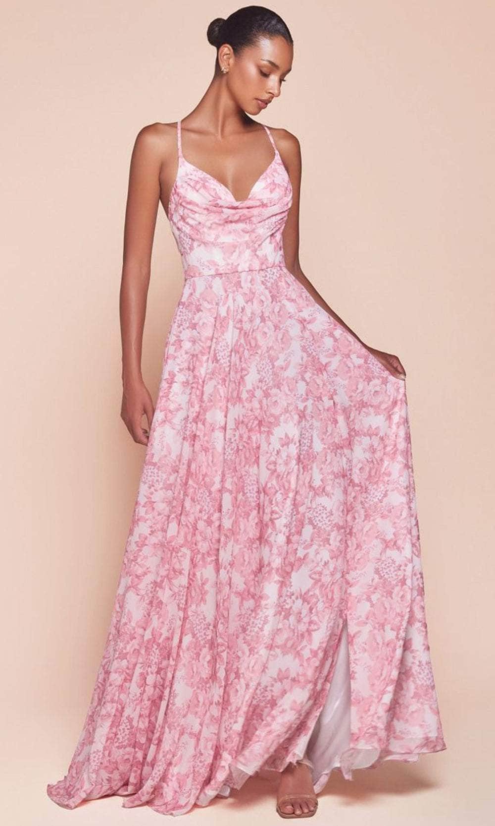 Cinderella Divine 7444 - A-Line V-Neck Evening Gown - back view