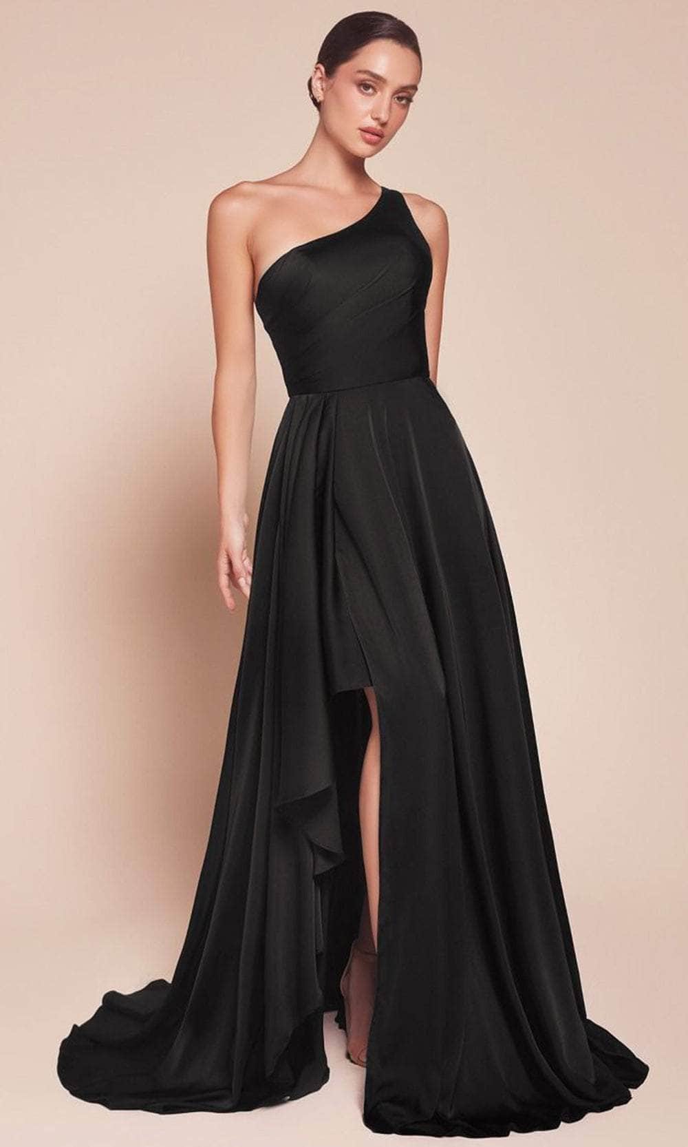 Cinderella Divine 7450 - Asymmetrical Hem Long Gown - Silhouette Dresses