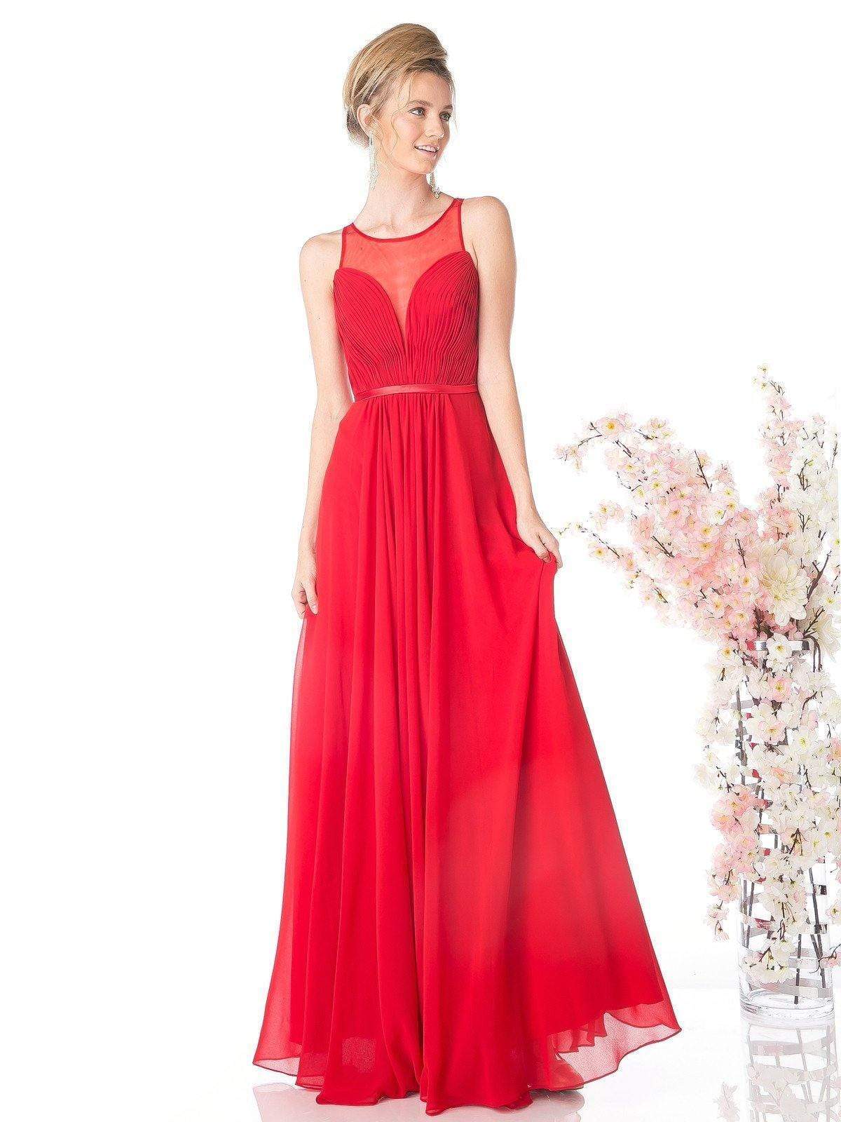 Cinderella Divine - 7458 Illusion Neckline Chiffon Empire Waist Gown - view 14