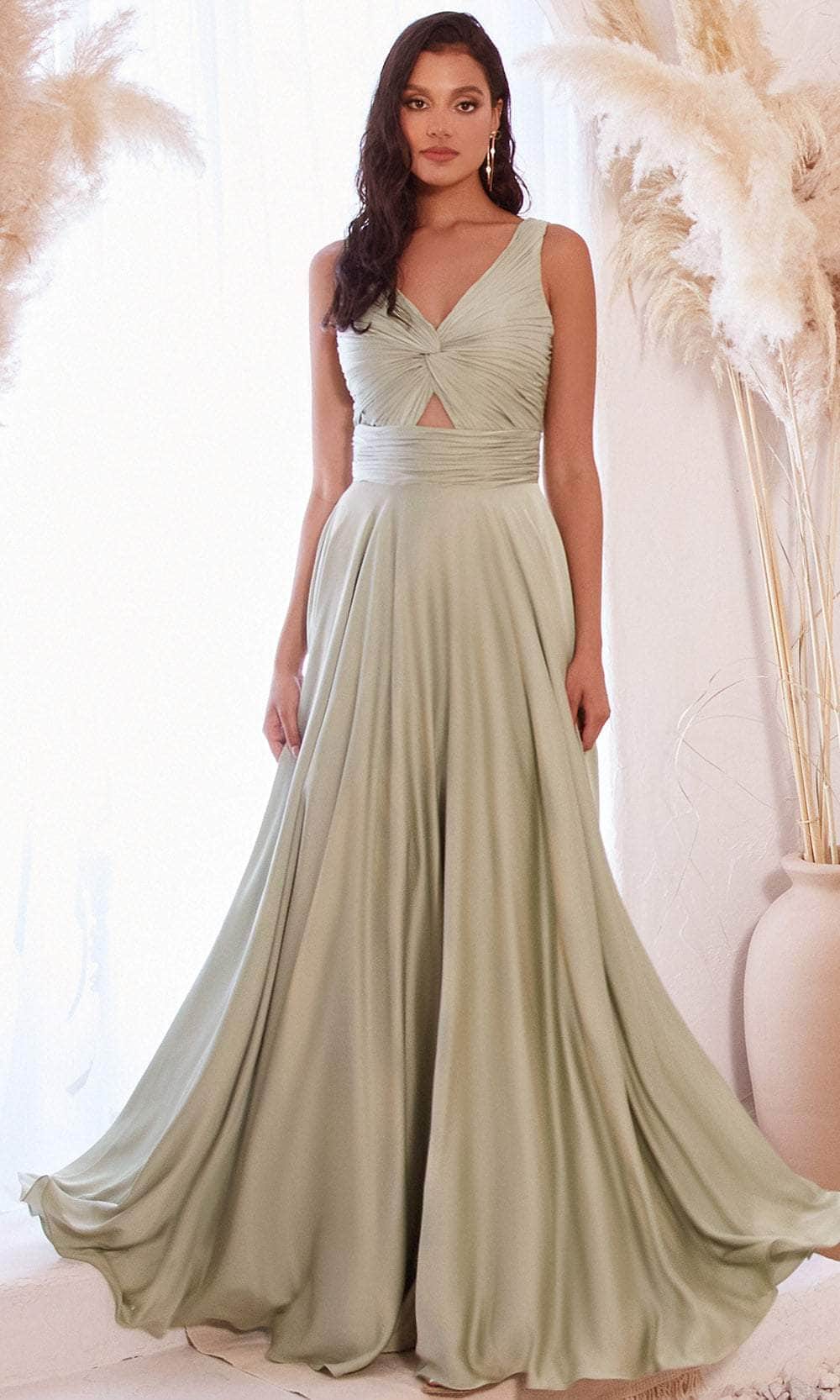 Cinderella Divine 7497 - V-Neck Prom Dress with Knotted Ruching - view 9