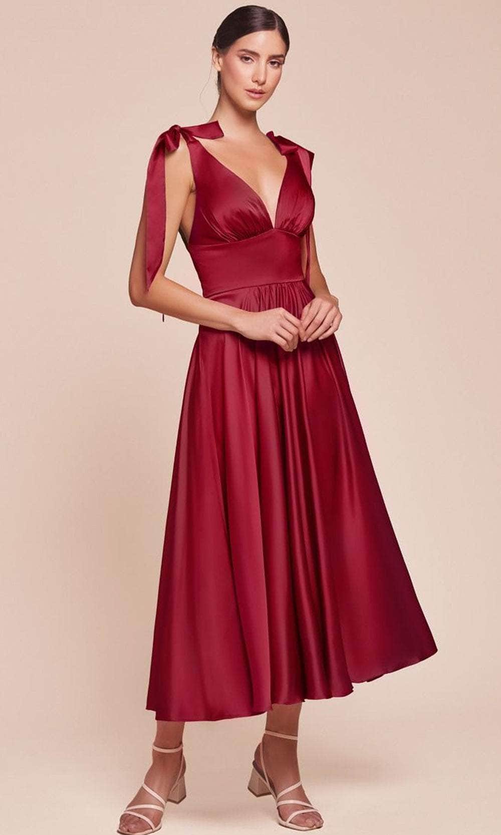 Cinderella Divine 7499 - Tea Length A-Line Dress - Silhouette Dresses