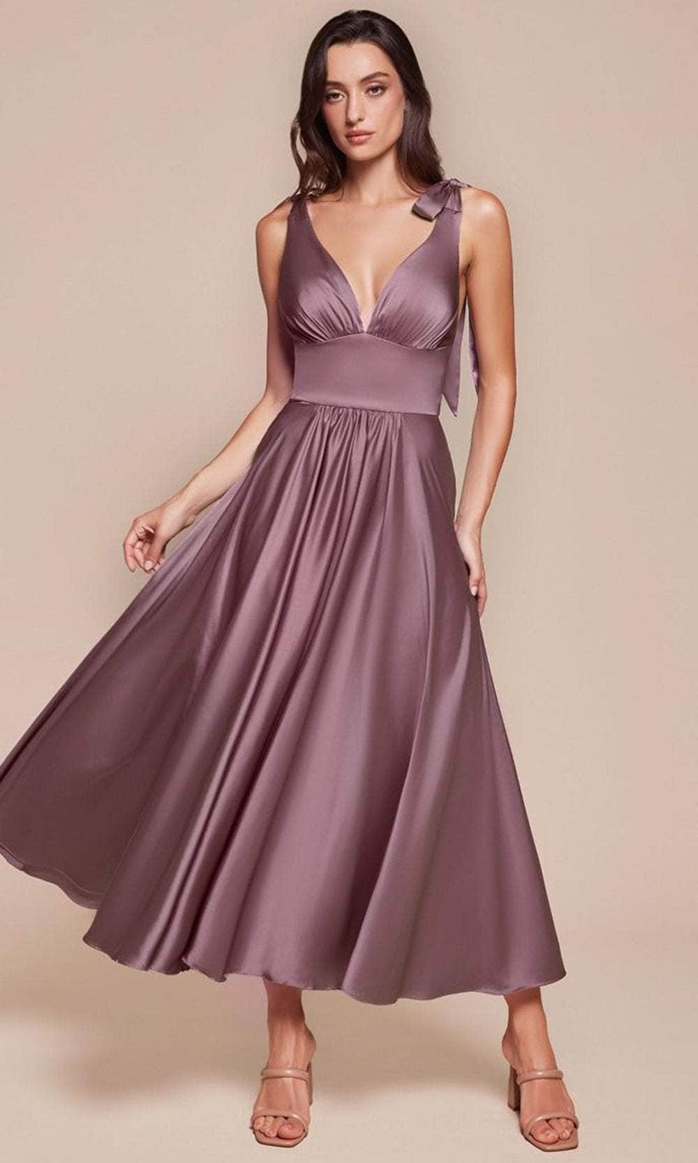 Cinderella Divine 7499 - Tea Length A-Line Dress - view 4