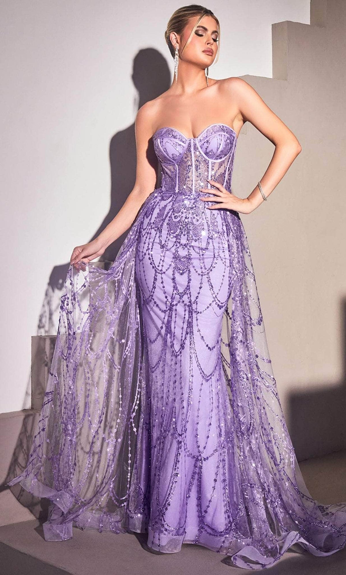 Cinderella Divine CB095 - Bustier Sheath Evening Gown - view 5
