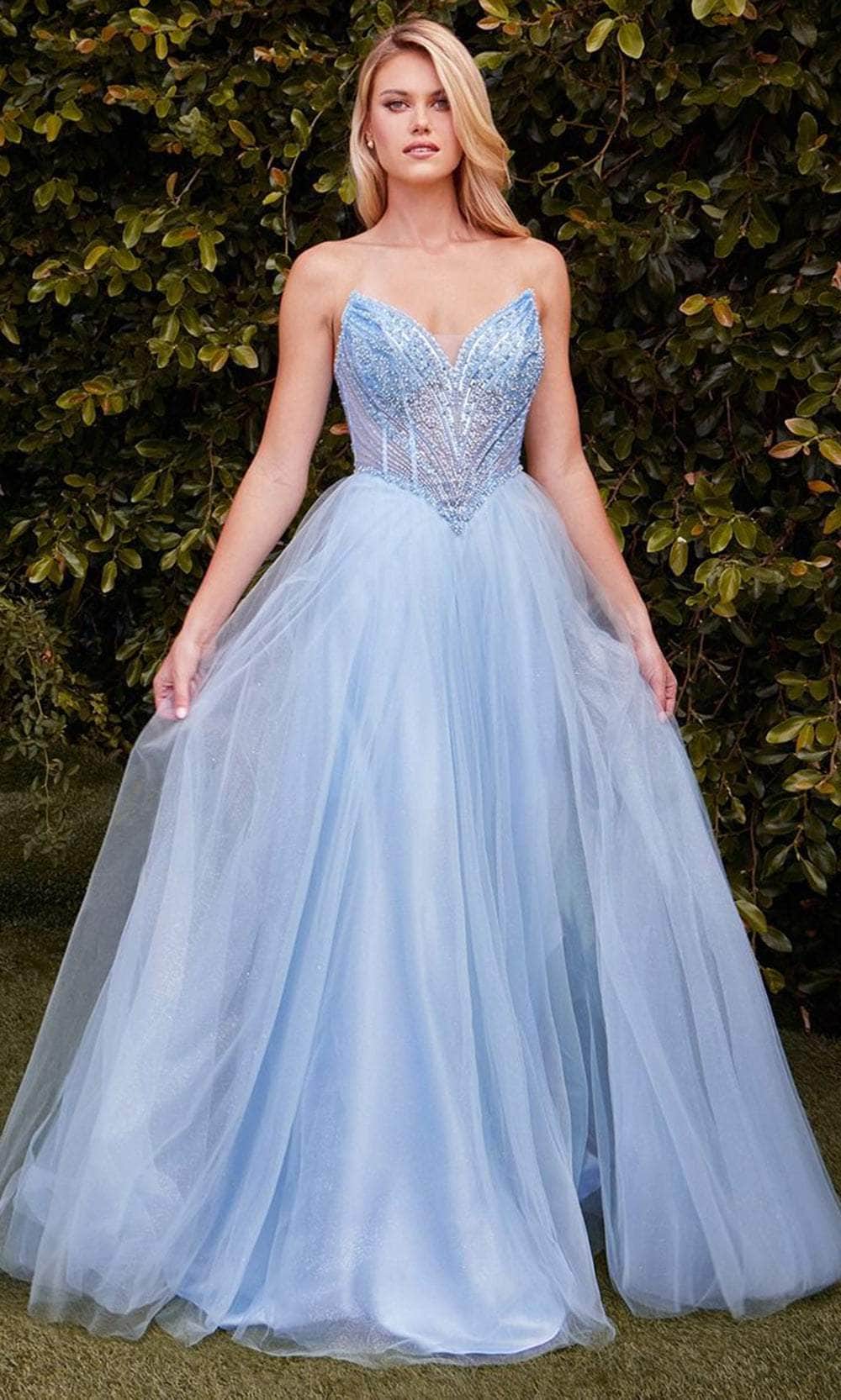 Cinderella Divine CC415 - Embellished V-Neck Long Gown - view 6