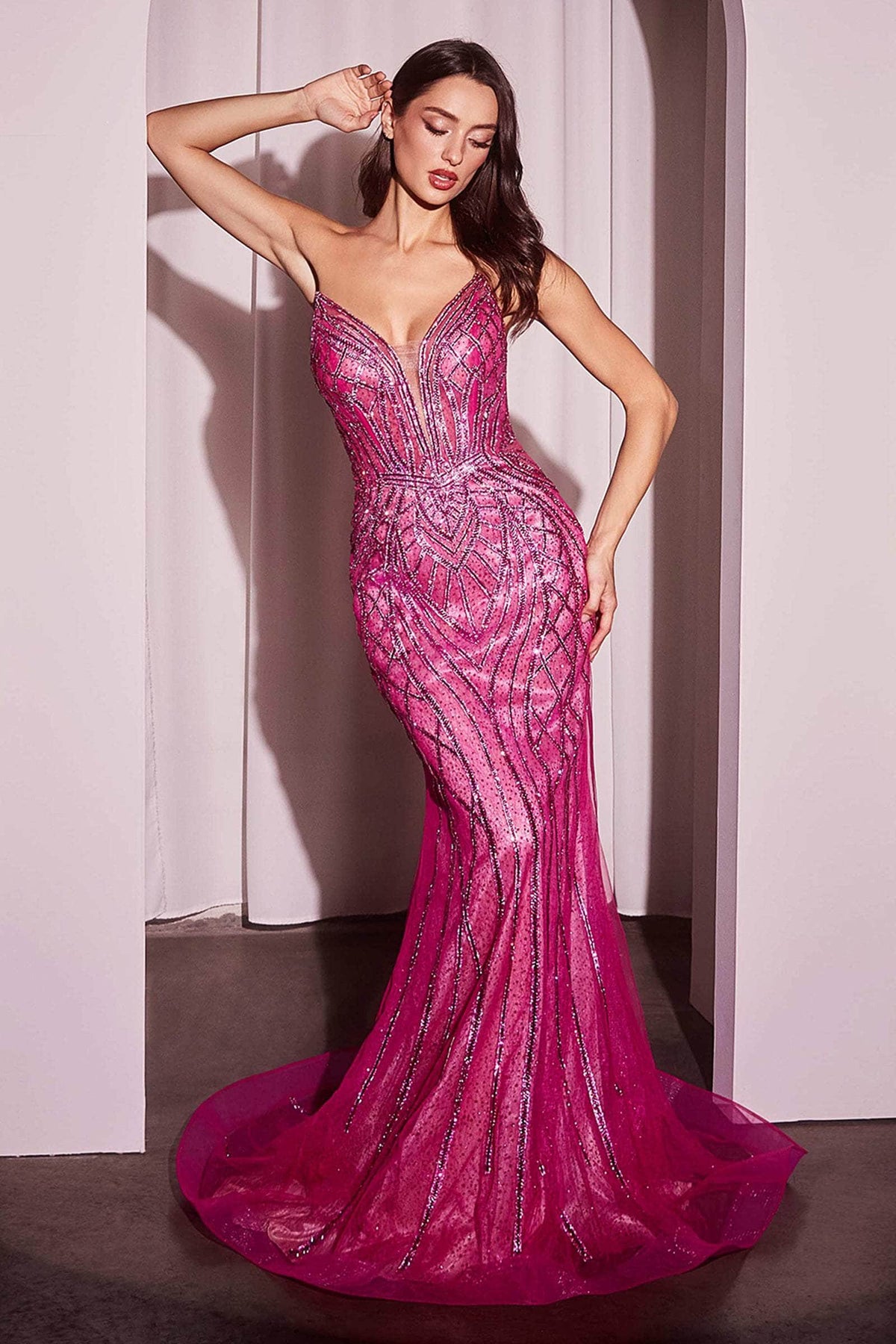 Cinderella Divine CC6018 - Strapless with Rhinestone Accents Prom Dress - view 6