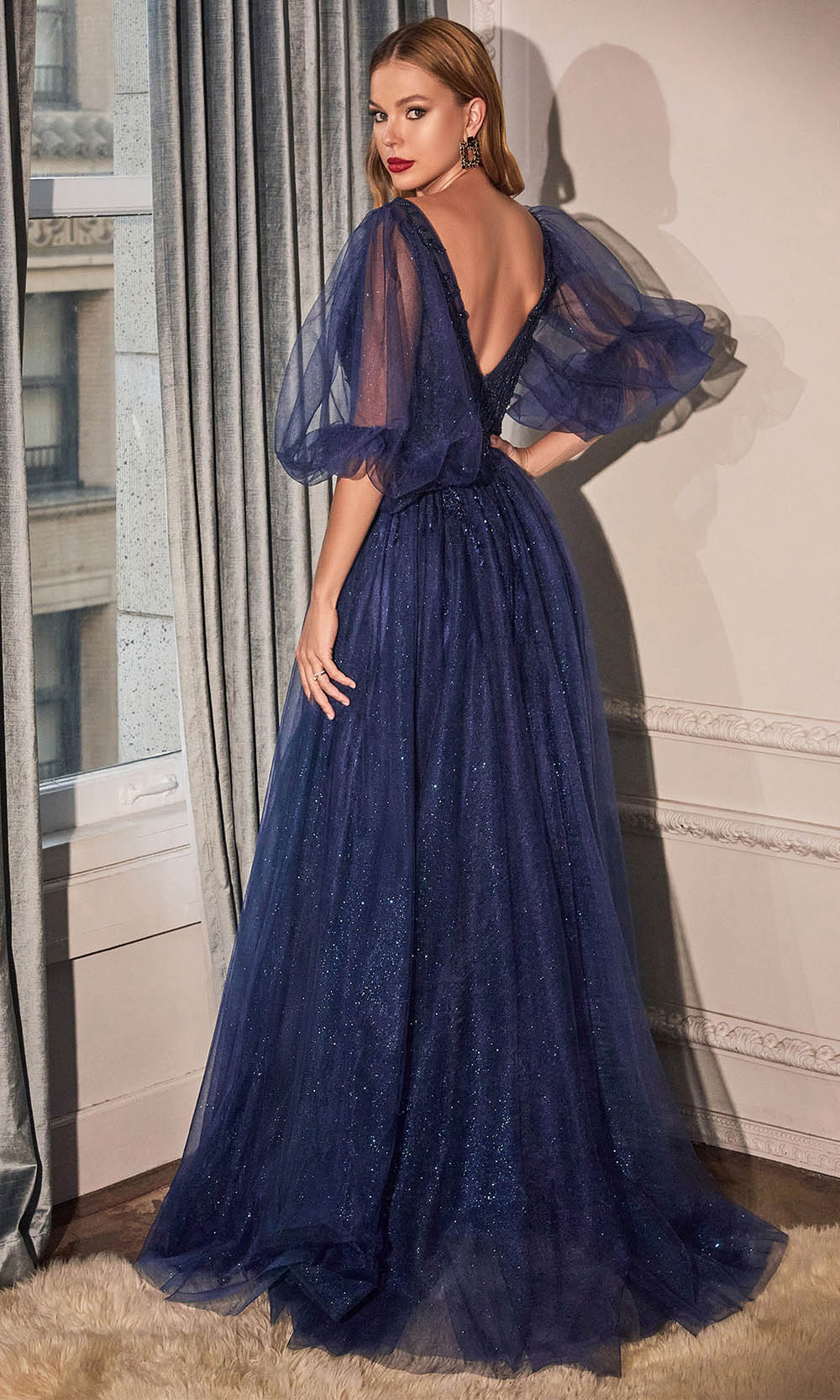 Cinderella Divine CD0182 - Lace Detailed Evening Dress - detail view