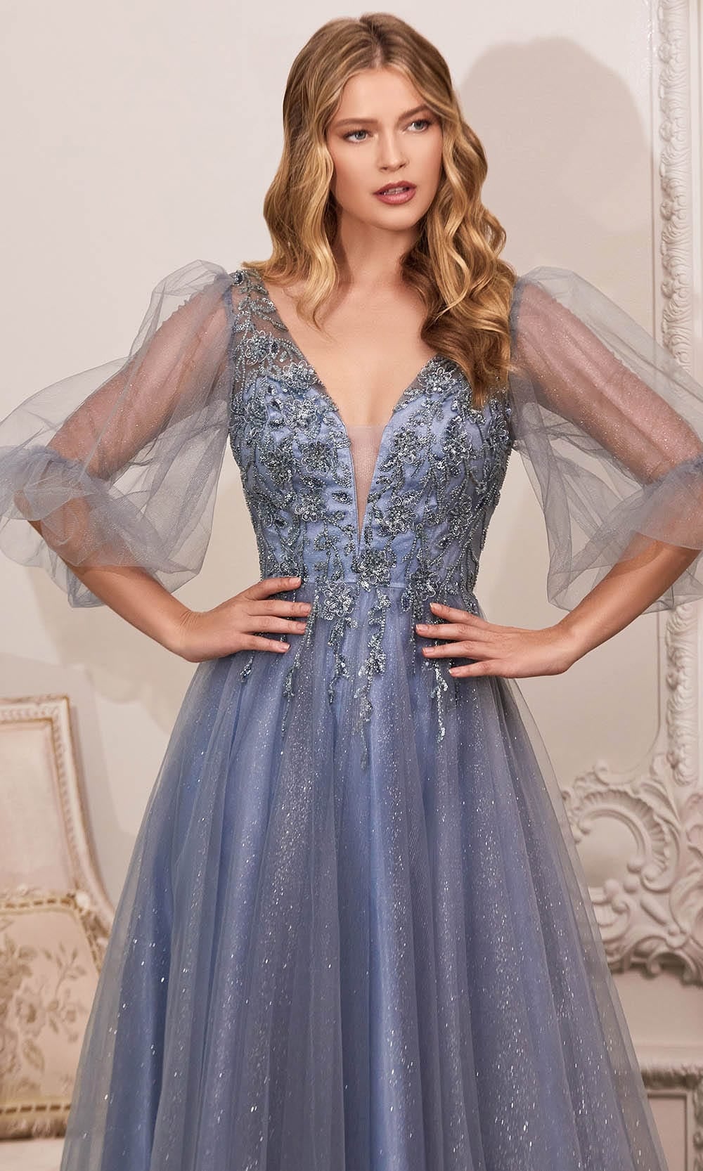 Cinderella Divine CD0182 - Lace Detailed Evening Dress - view 8