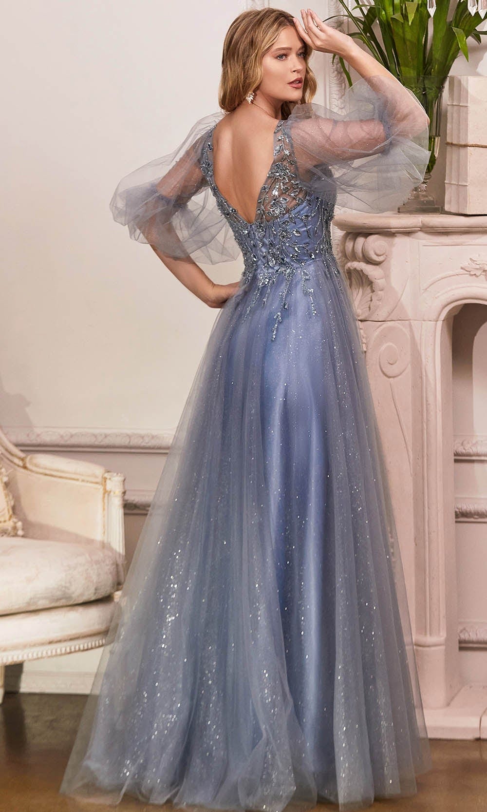 Cinderella Divine CD0182 - Lace Detailed Evening Dress - view 7