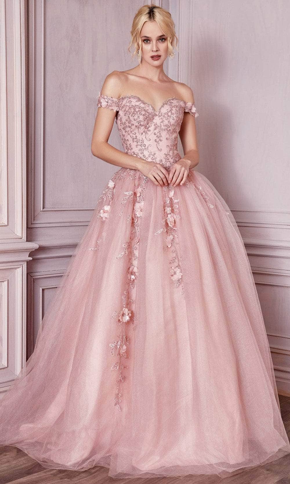 Cinderella Divine CD0185 - Off Shoulder Tulle Ballgown - view 5