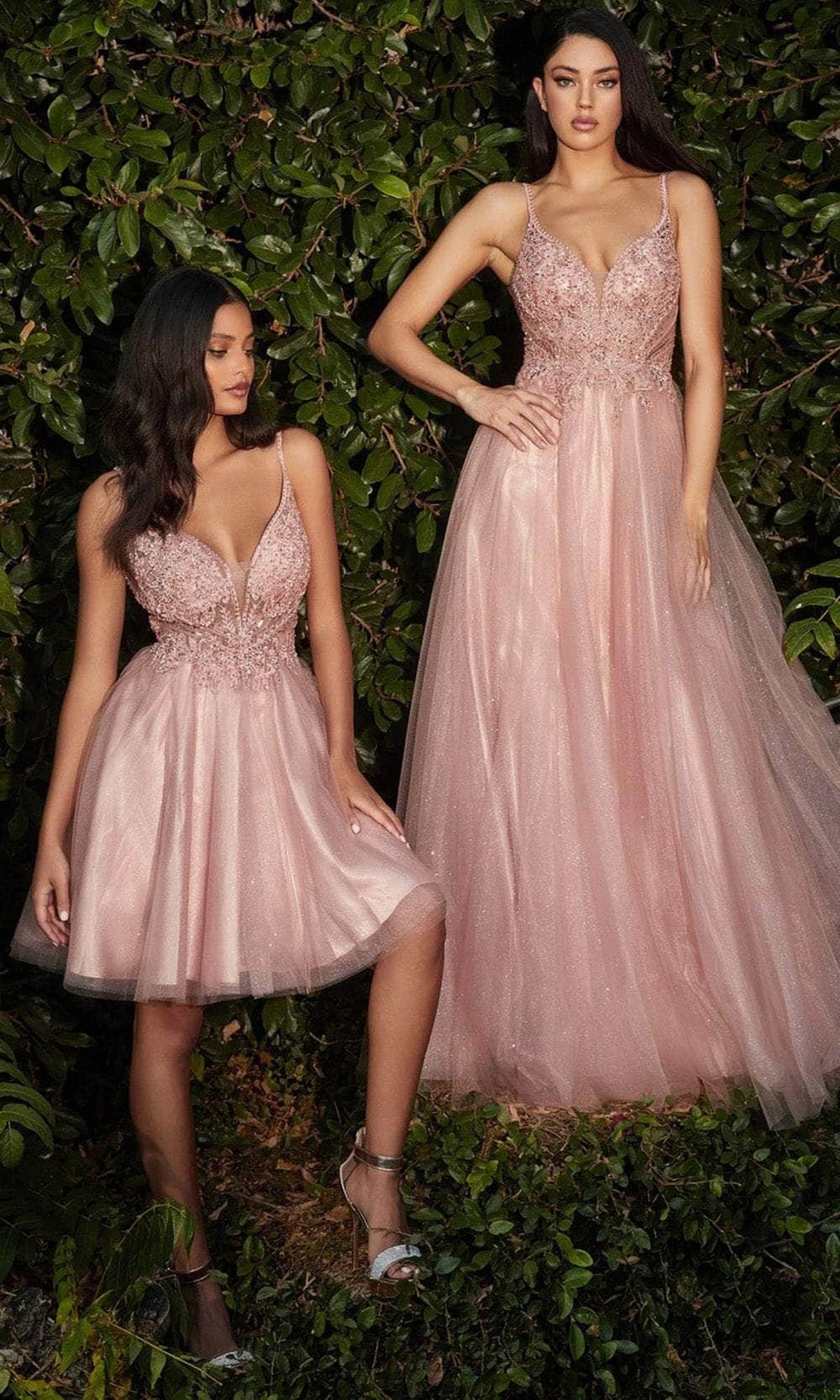Cinderella Divine CD0195 - Embellished Lace Tulle Prom Dress