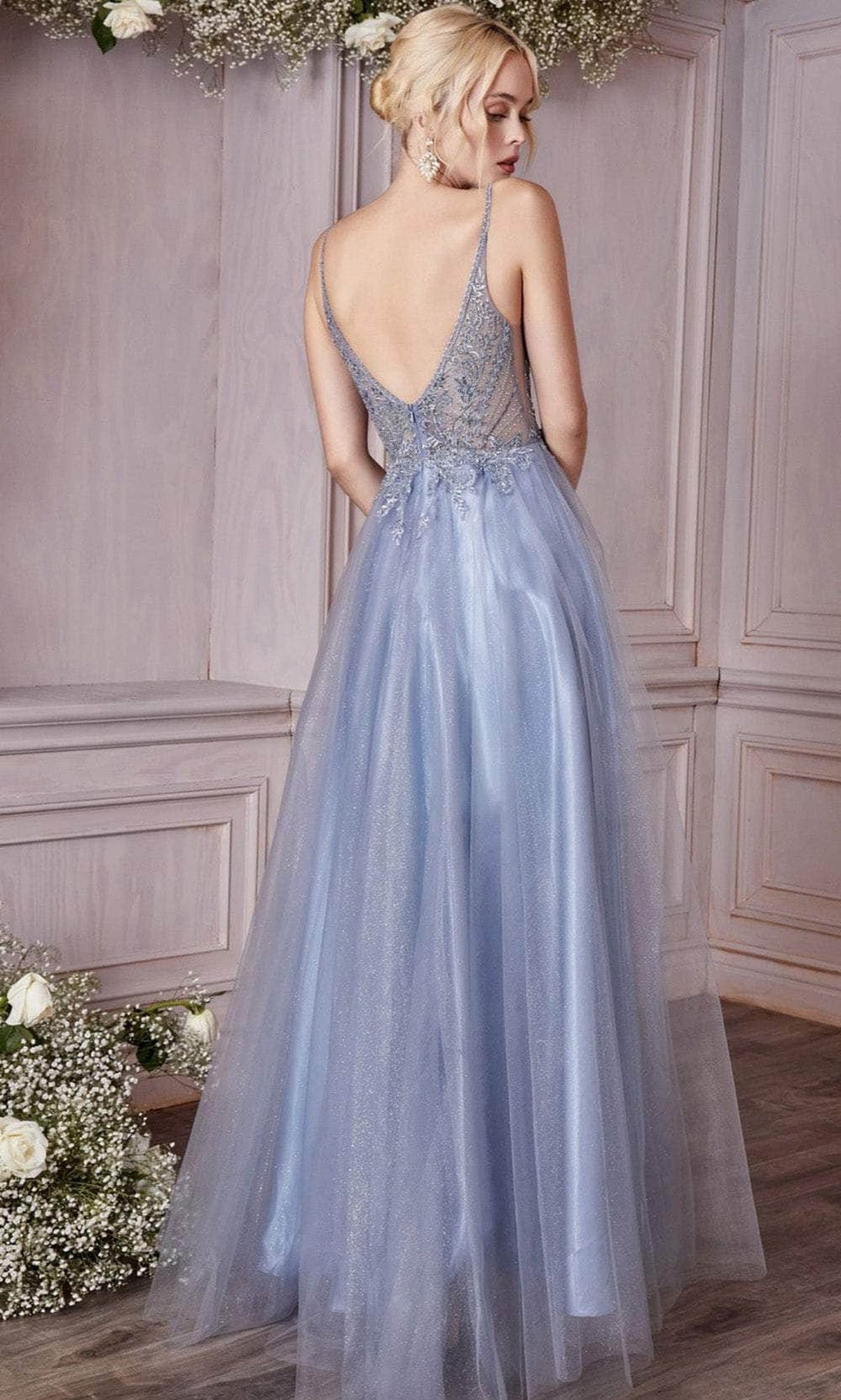 Cinderella Divine CD0195 - Embellished Lace Tulle Prom Dress