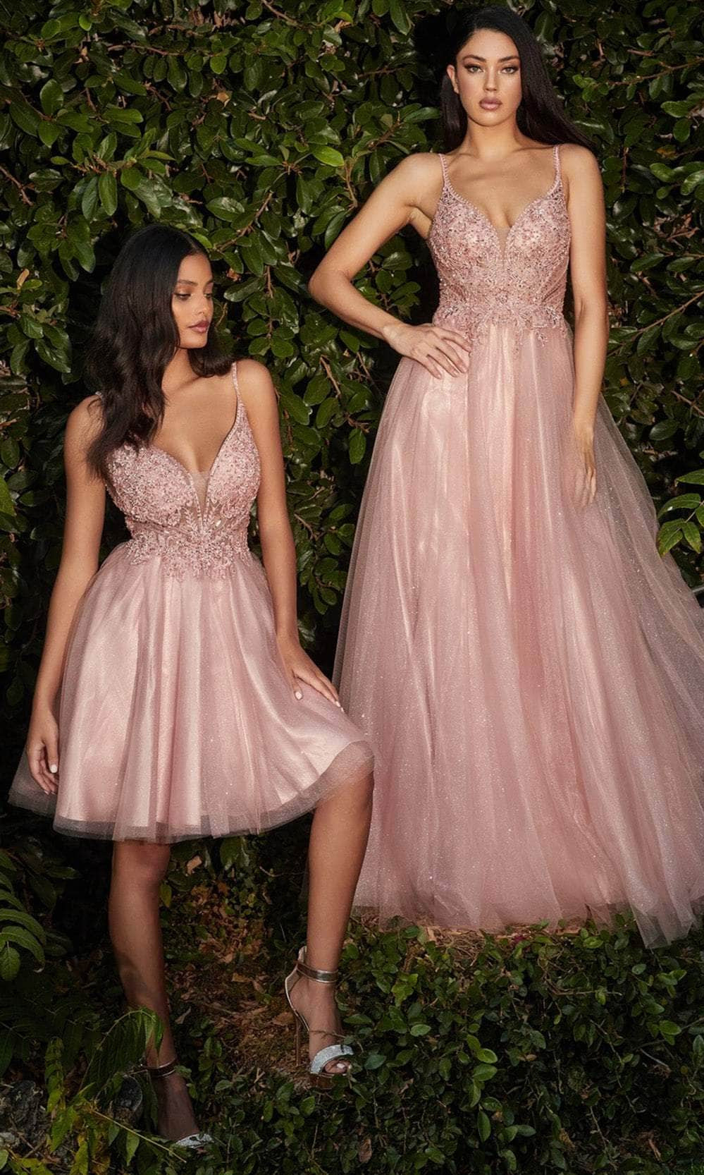 Cinderella Divine CD0195 - Embellished Lace Tulle Prom Dress - designer prom dress at Silhouette Dresses