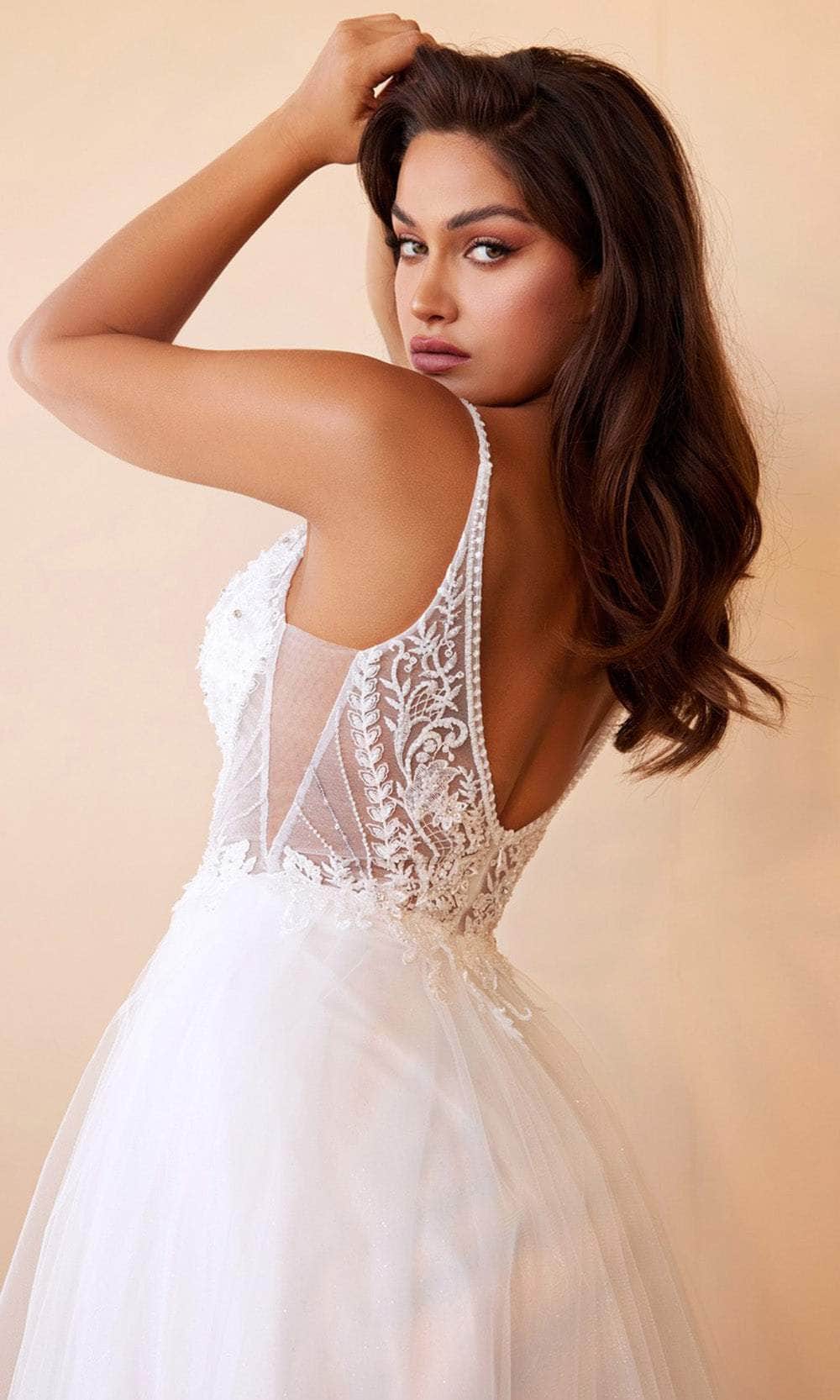 Cinderella Divine CD0195W - Floral Lace Tulle Wedding Gown - view 4