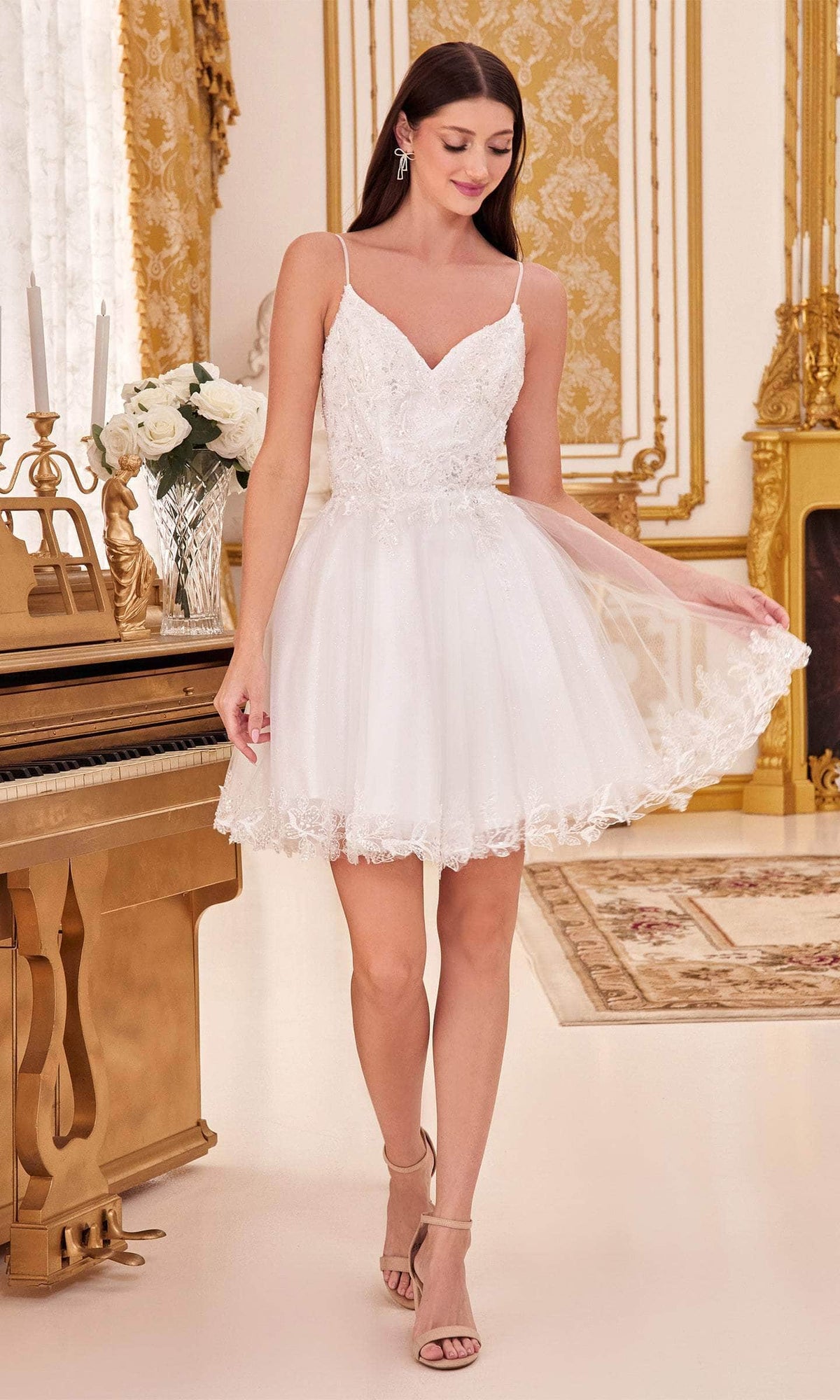Cinderella Divine CD0213 - Sleeveless with Embroidery Cocktail Dress - view 7