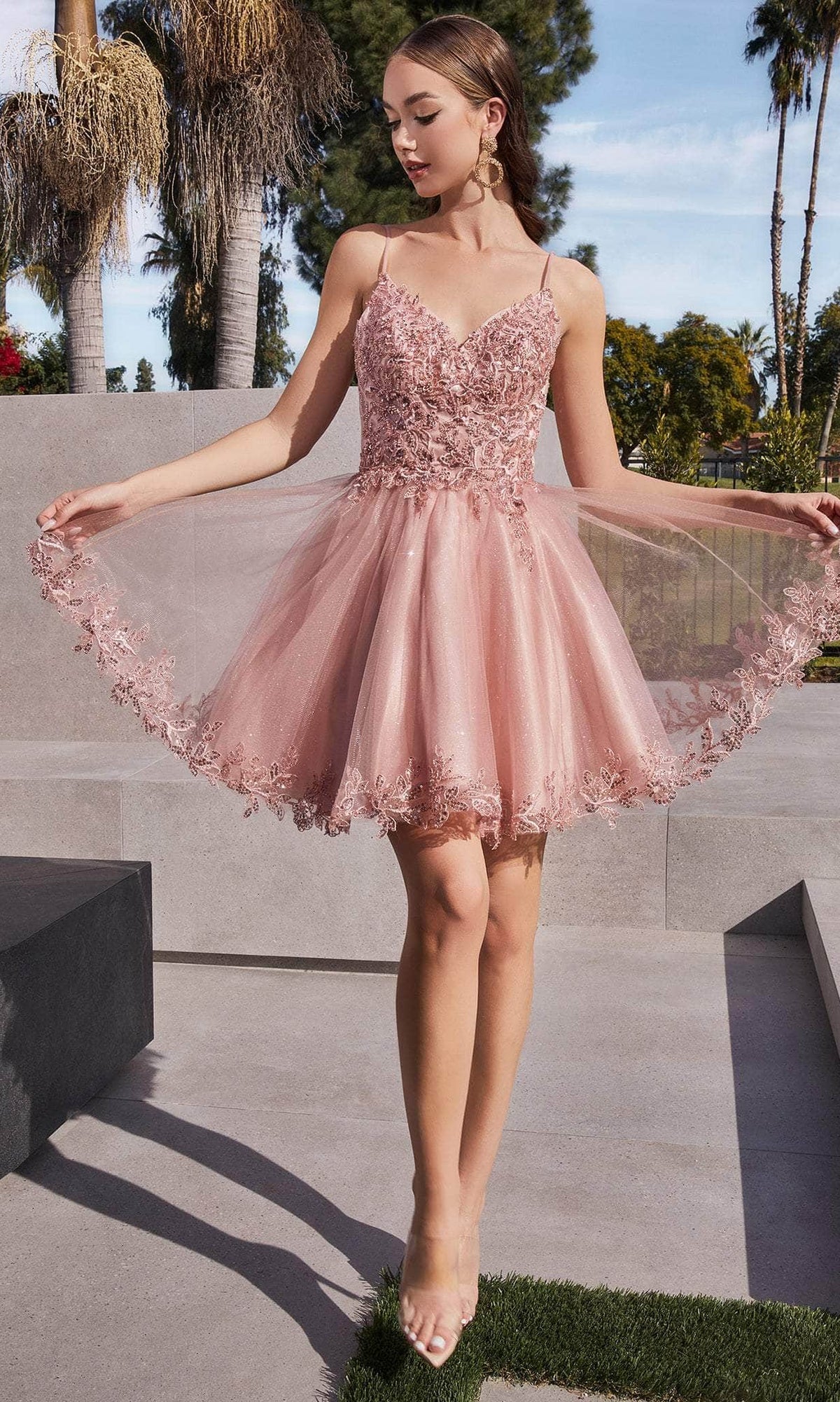 Cinderella Divine CD0213 - Sleeveless with Embroidery Cocktail Dress - Silhouette Dresses