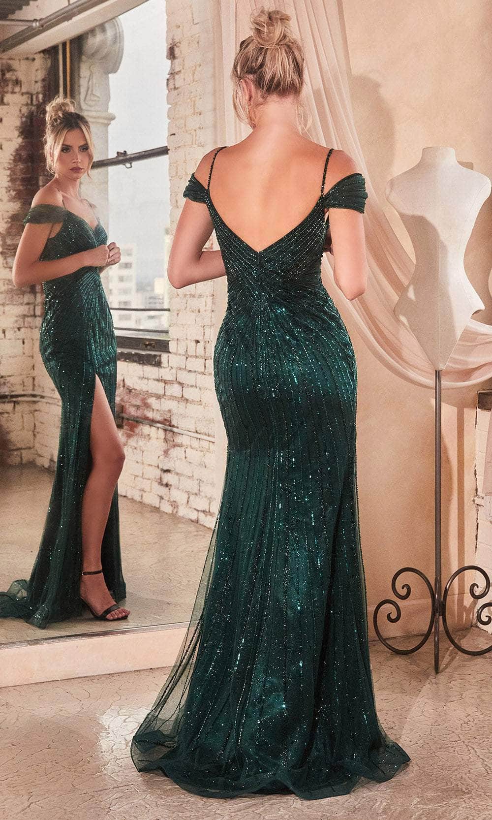 Cinderella Divine CD0219 - Evening Gown with Sequin V-Back - view 6