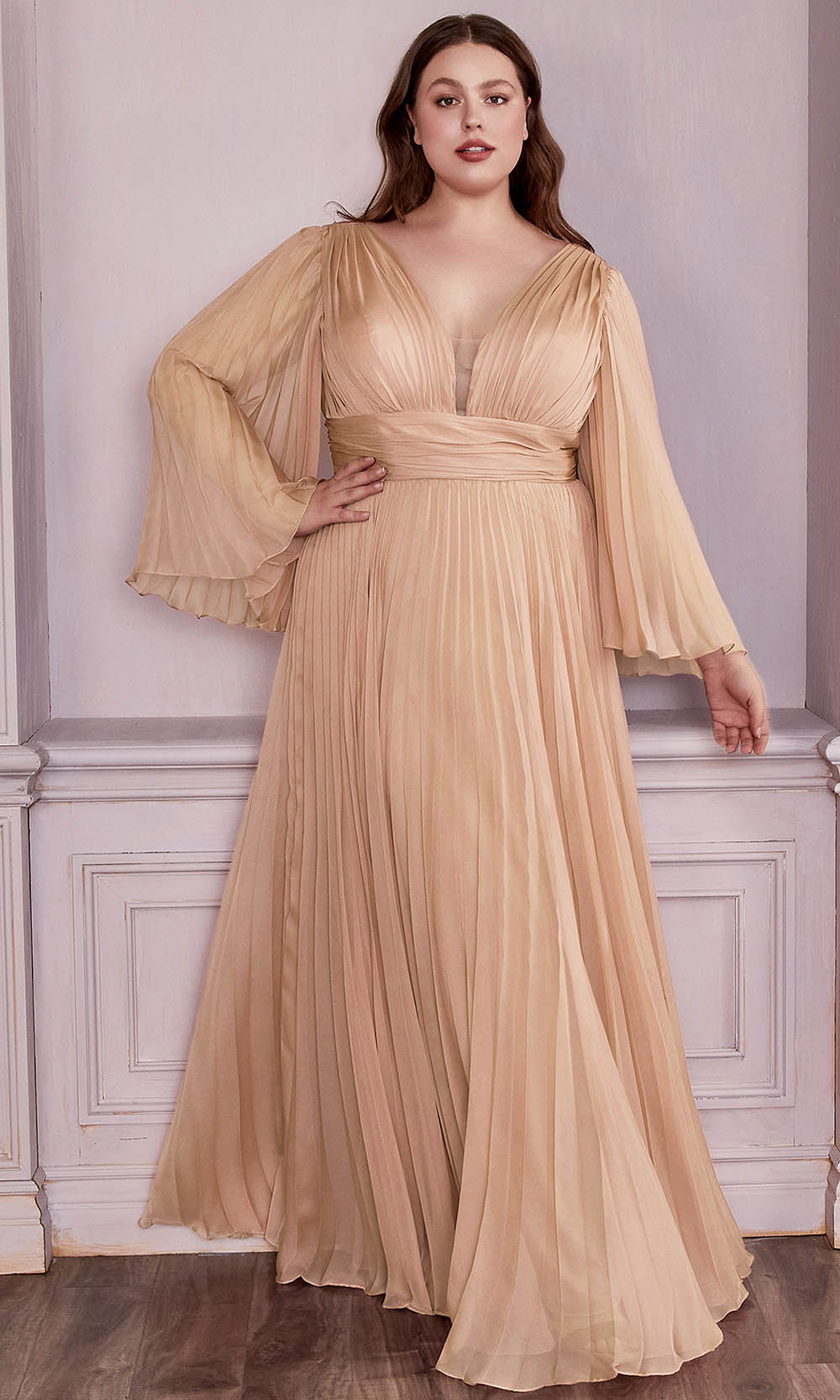 Cinderella Divine CD242C - Bell Sleeve Evening Gown - view 4