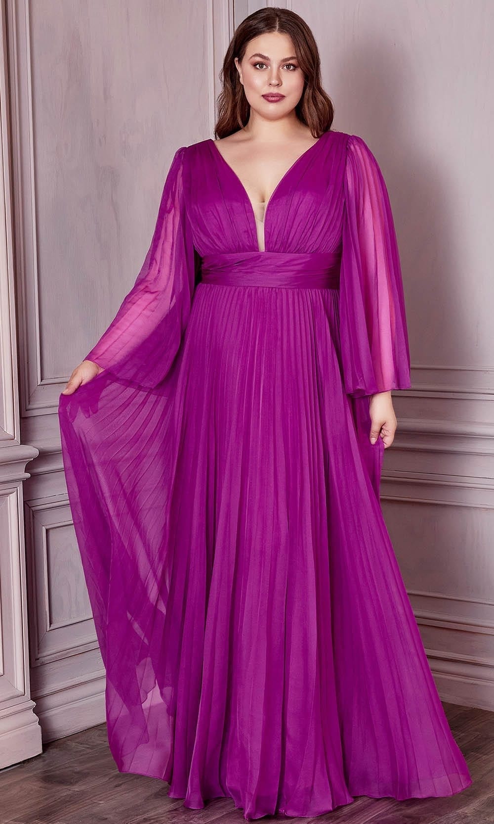 Cinderella Divine CD242C - Bell Sleeve Evening Gown - view 7