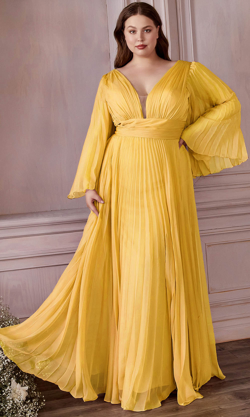 Cinderella Divine CD242C - Bell Sleeve Evening Gown - view 10