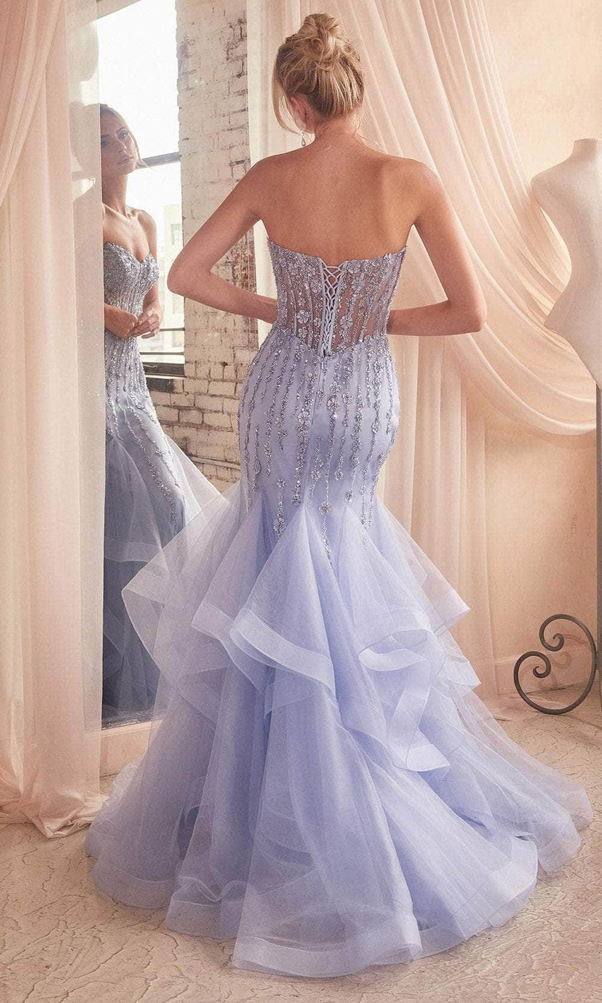 Cinderella Divine CD332 - Sweetheart Neckline Mermaid Evening Pageant Dress