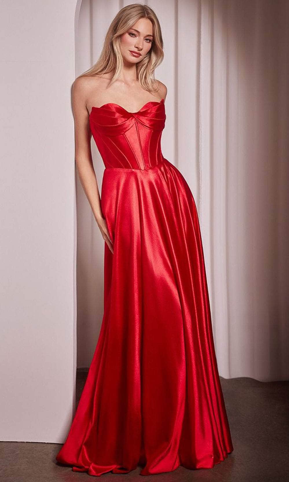 Cinderella Divine CD378 - High Slit Strapless Long Gown - view 7