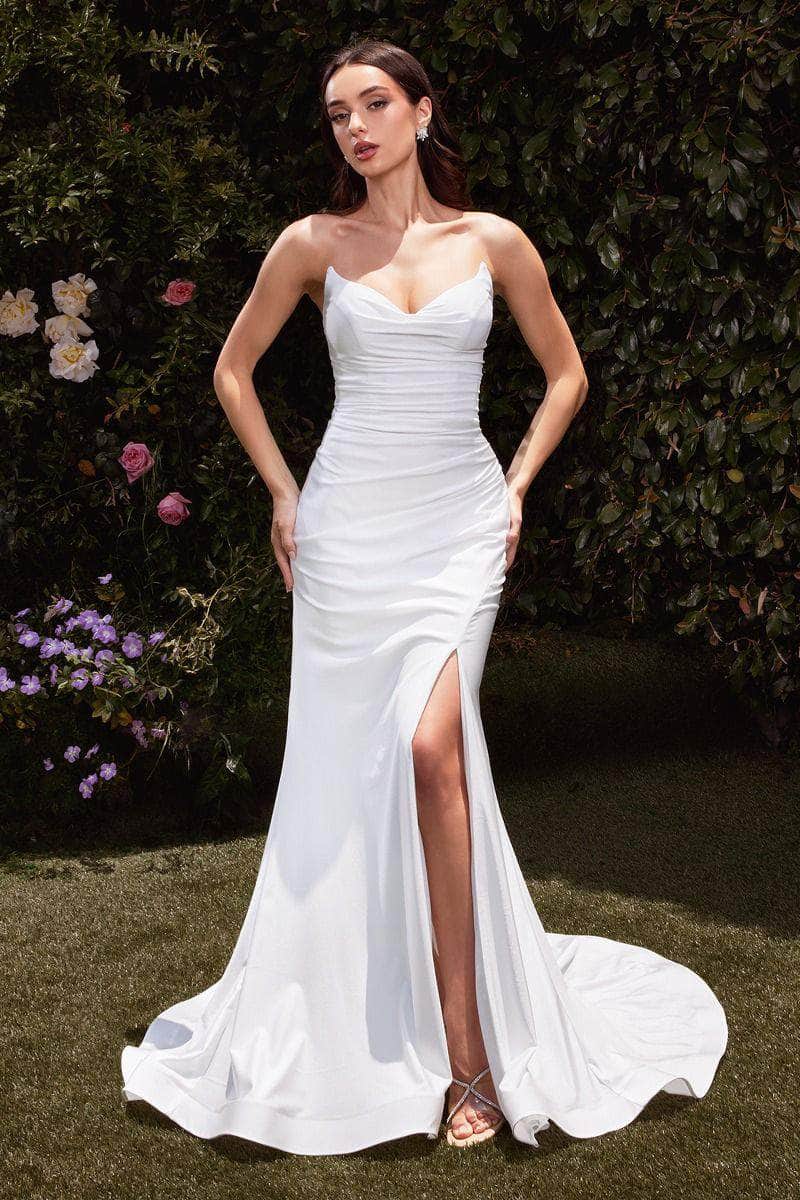 Cinderella Divine CD791W - Strapless Stretch Satin Wedding Dress - Silhouette Dresses