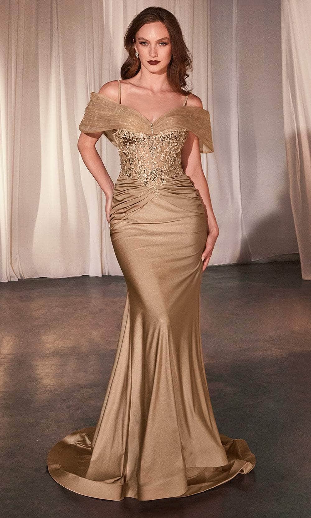 Cinderella Divine CD798 - Lace Applique Sleeveless Prom Gown - view 5
