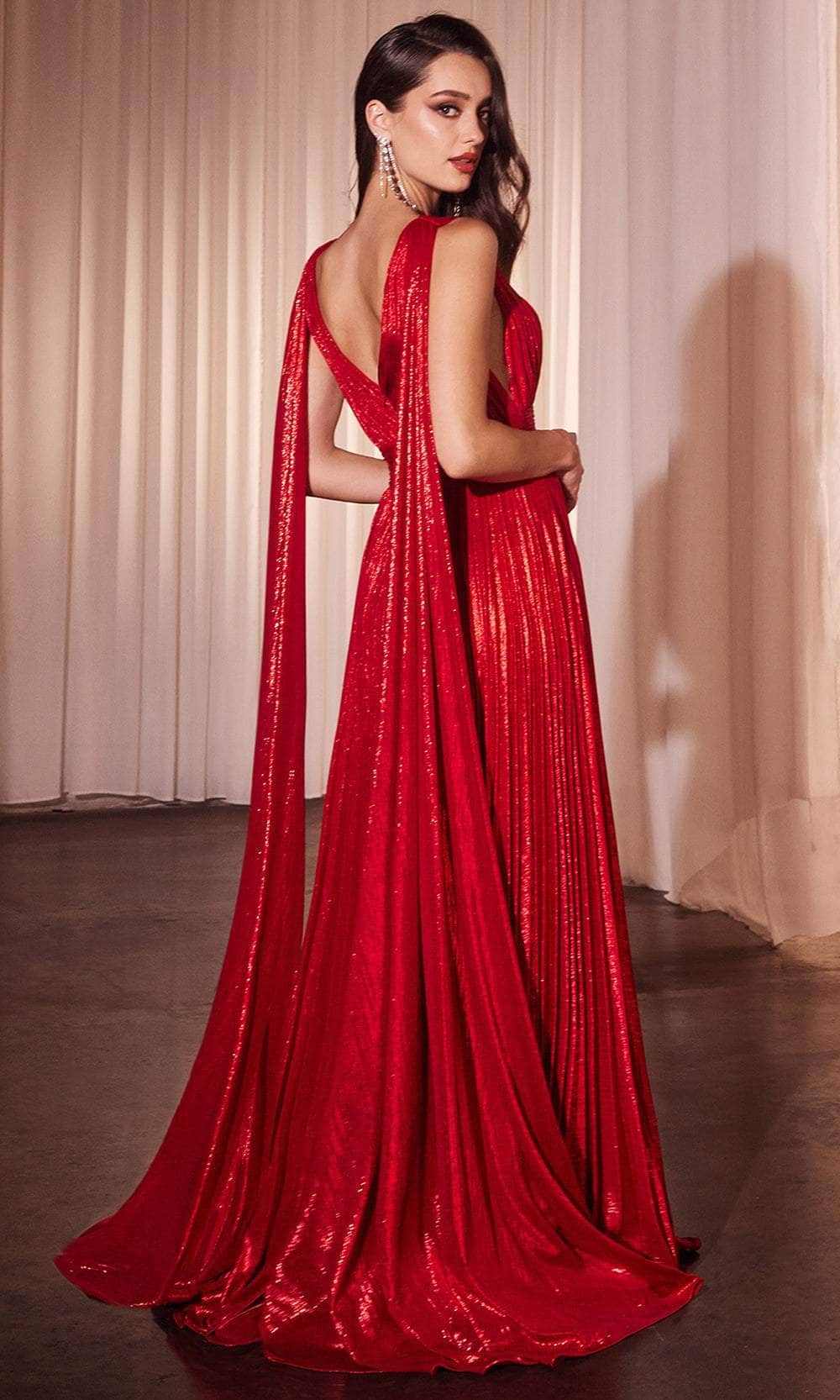 Cinderella Divine CD802 - Plunging Neckline Sleeveless Prom Gown - view 4